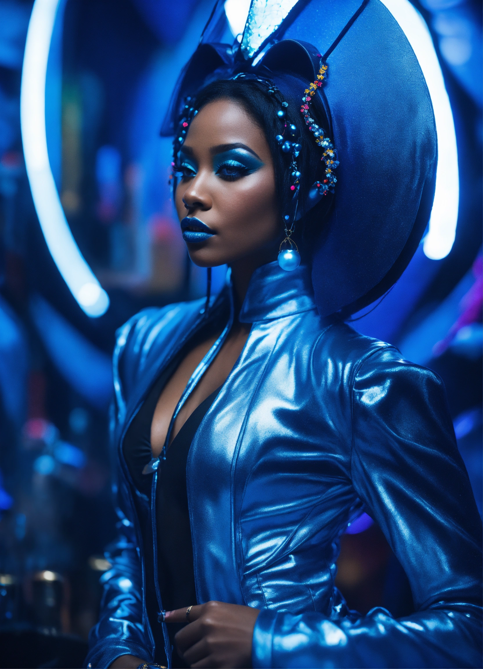 Lexica - A beautiful blue haired size 9 black female pop artist all ...