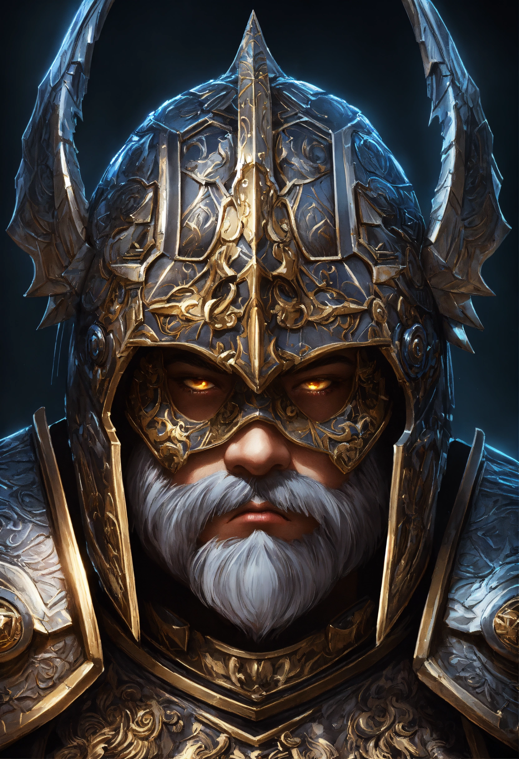 Lexica - A close up of a dwarf wearing a helmet, symmetrical epic ...