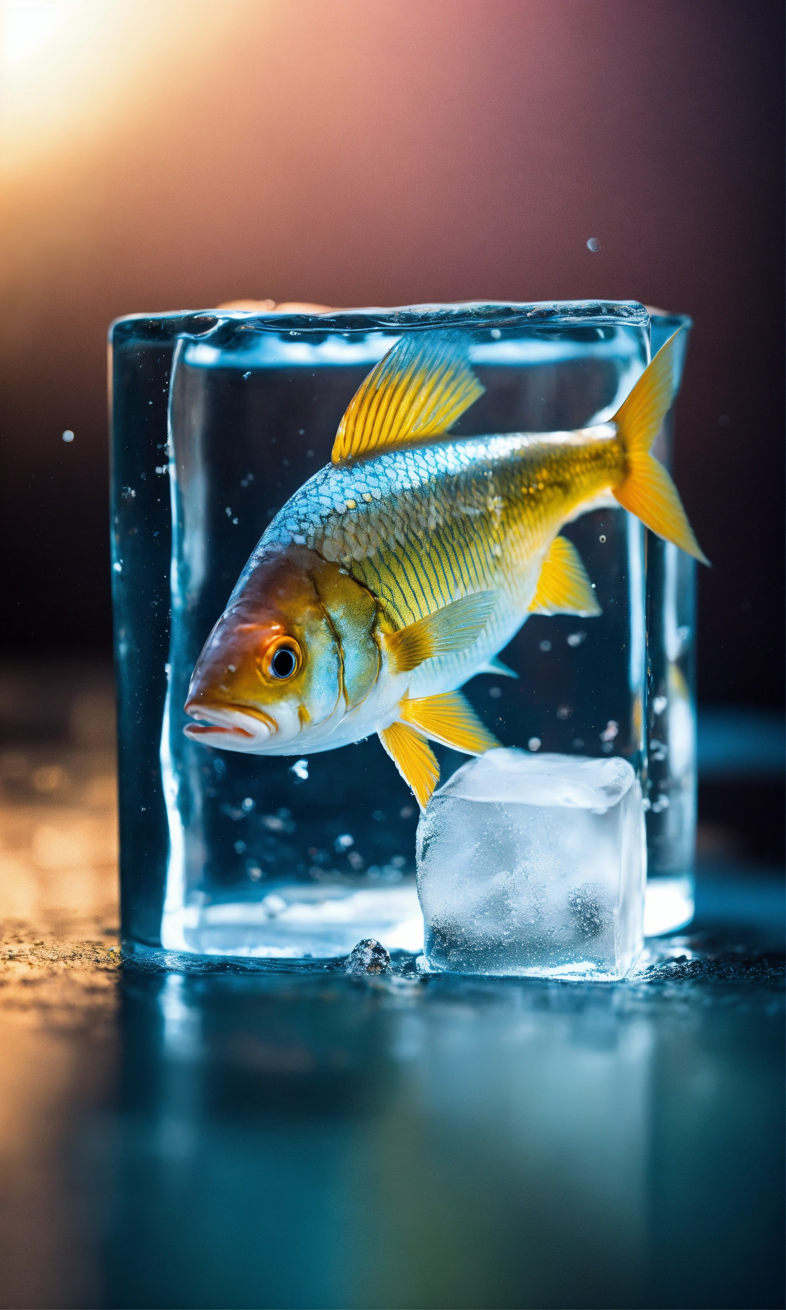 Lexica - A fish inside an ice cube