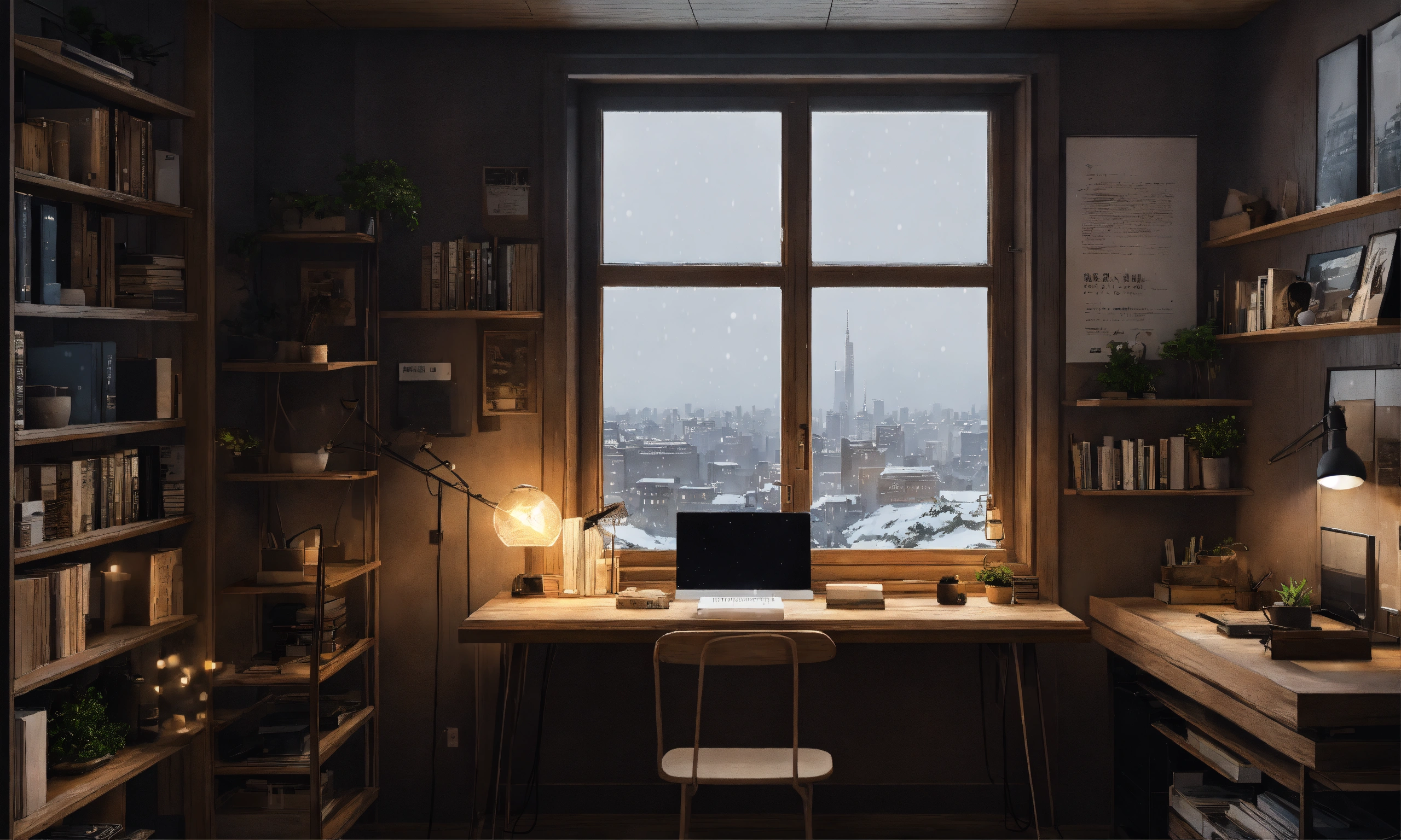 Lexica - Study room in apartment stockholm with dark/washed wooden ...