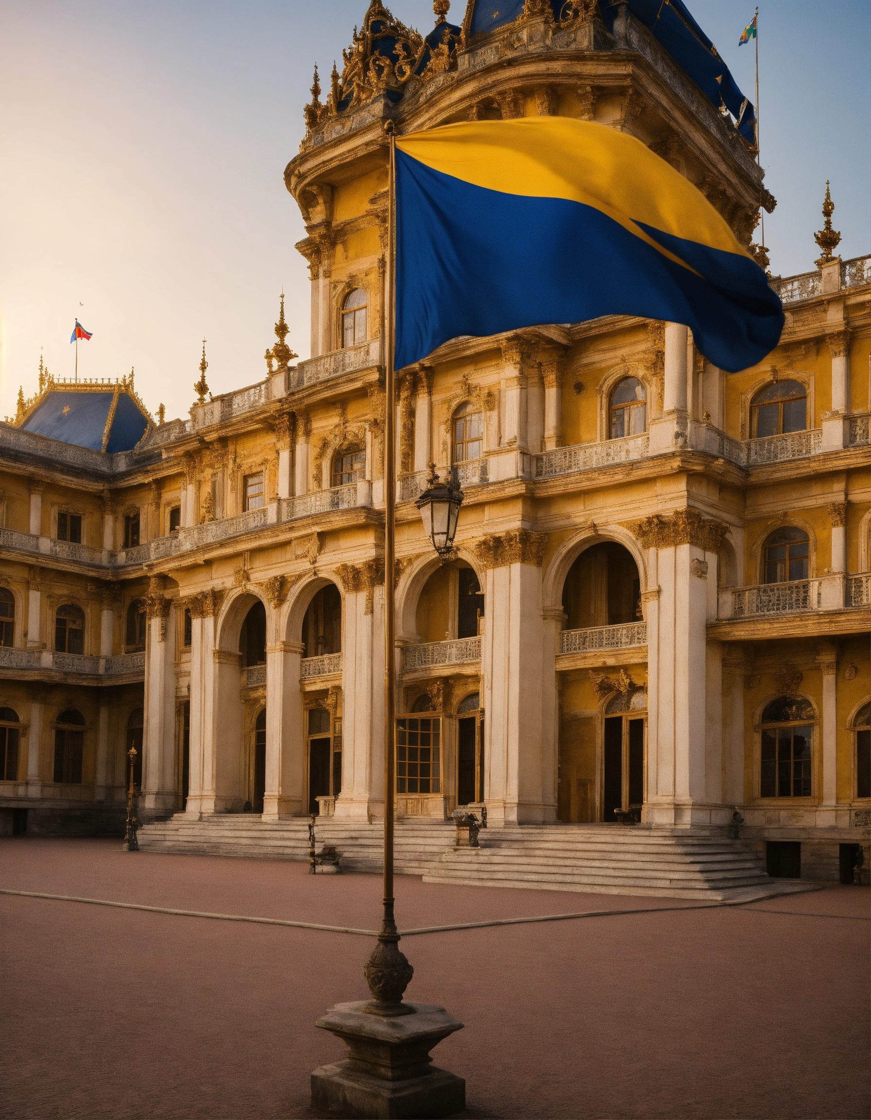 Lexica - A royal palace with a flag