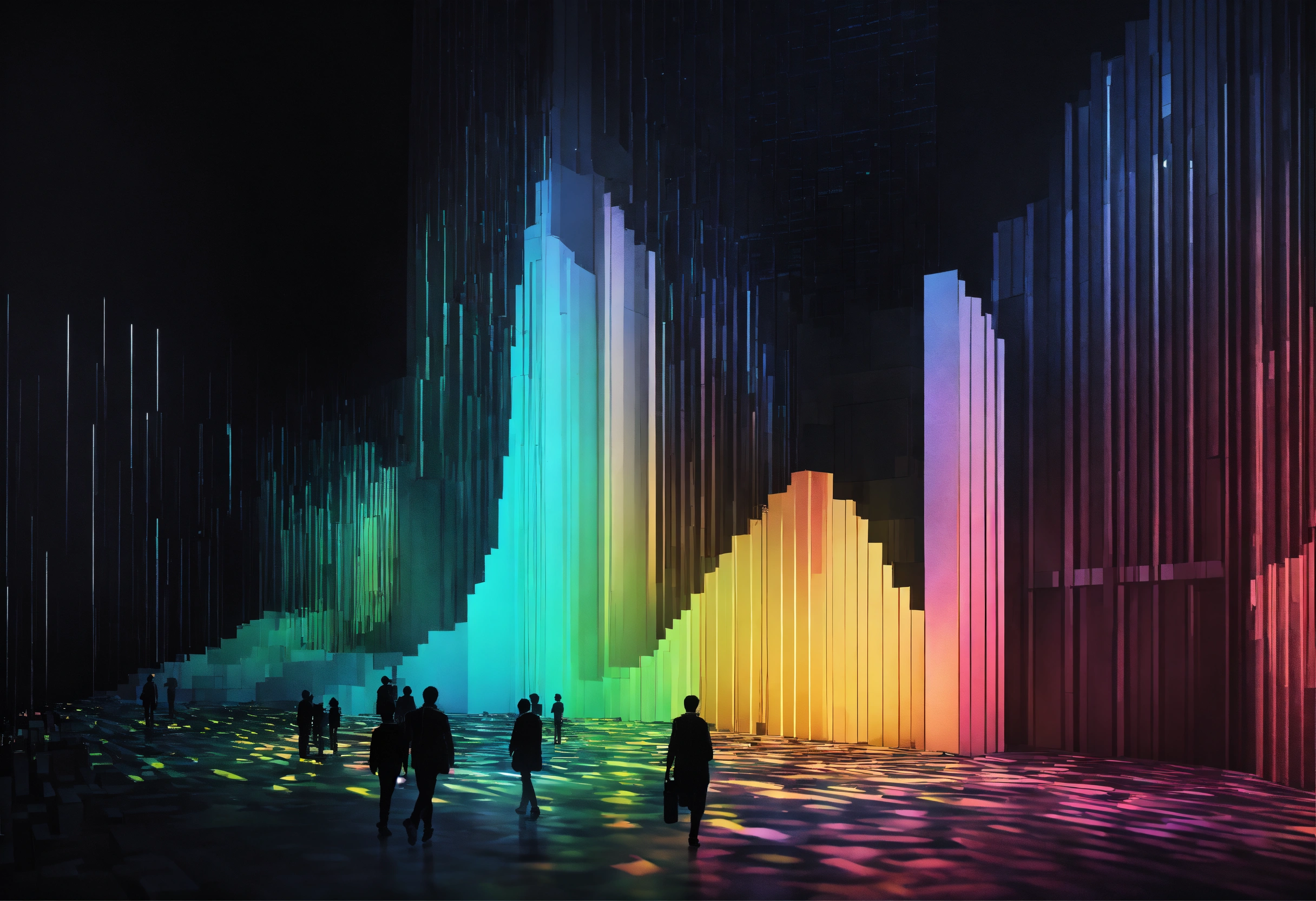 Lexica - Building built within statistical graphs. black background ...