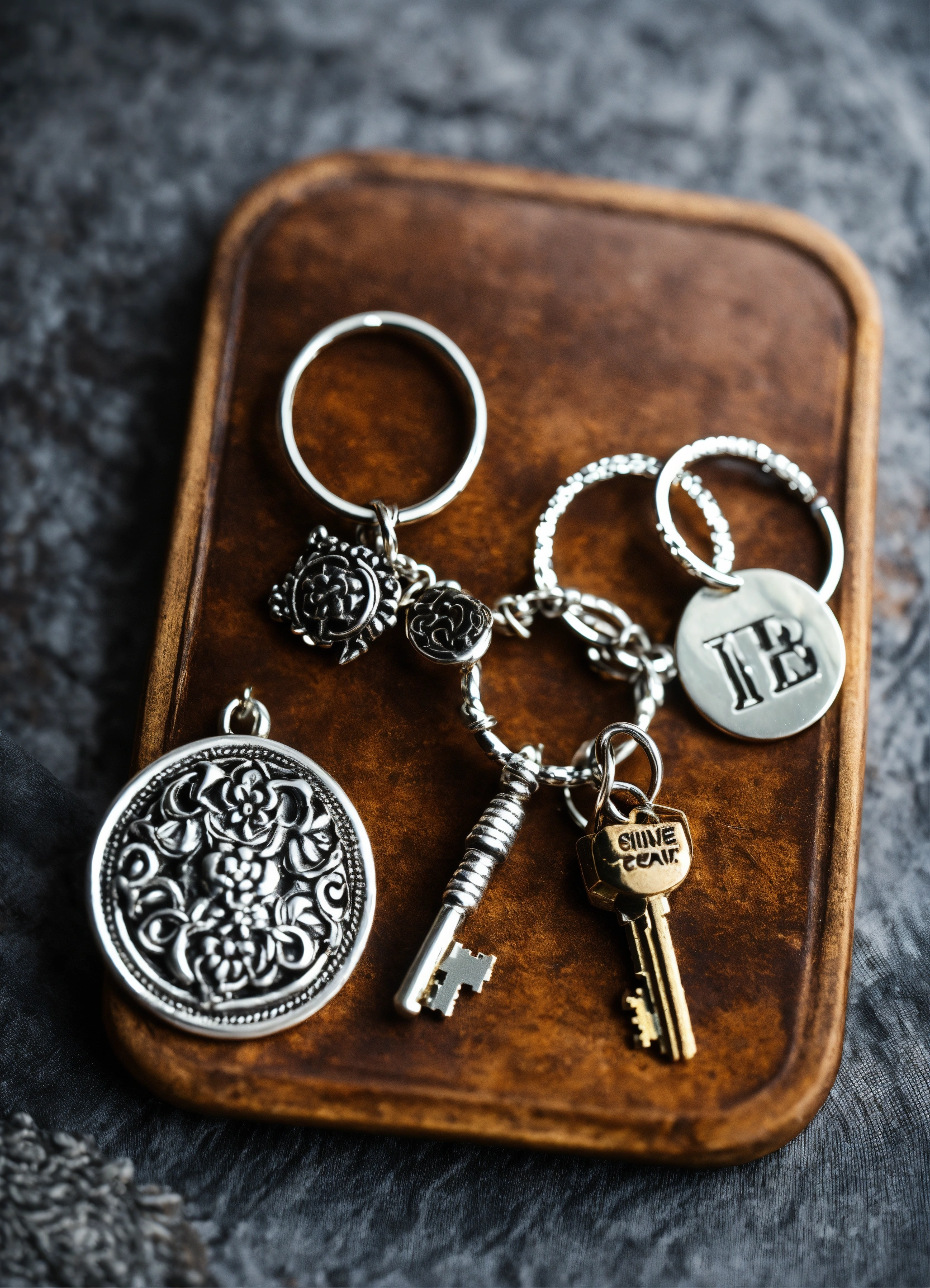 Lexica - Silver metal keychains