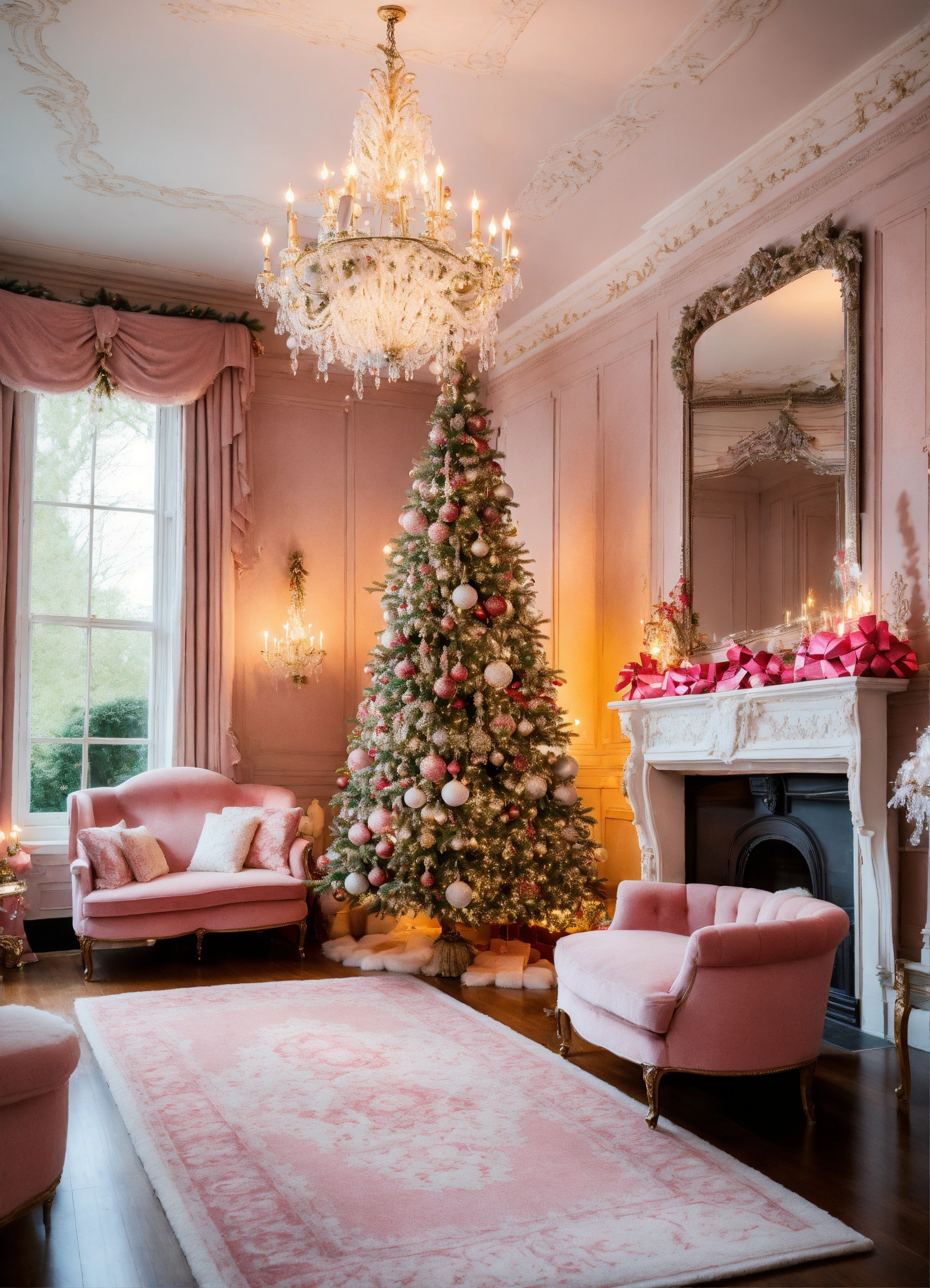 Lexica - Luxury house and gardens adorned with all garlands, a grand ...