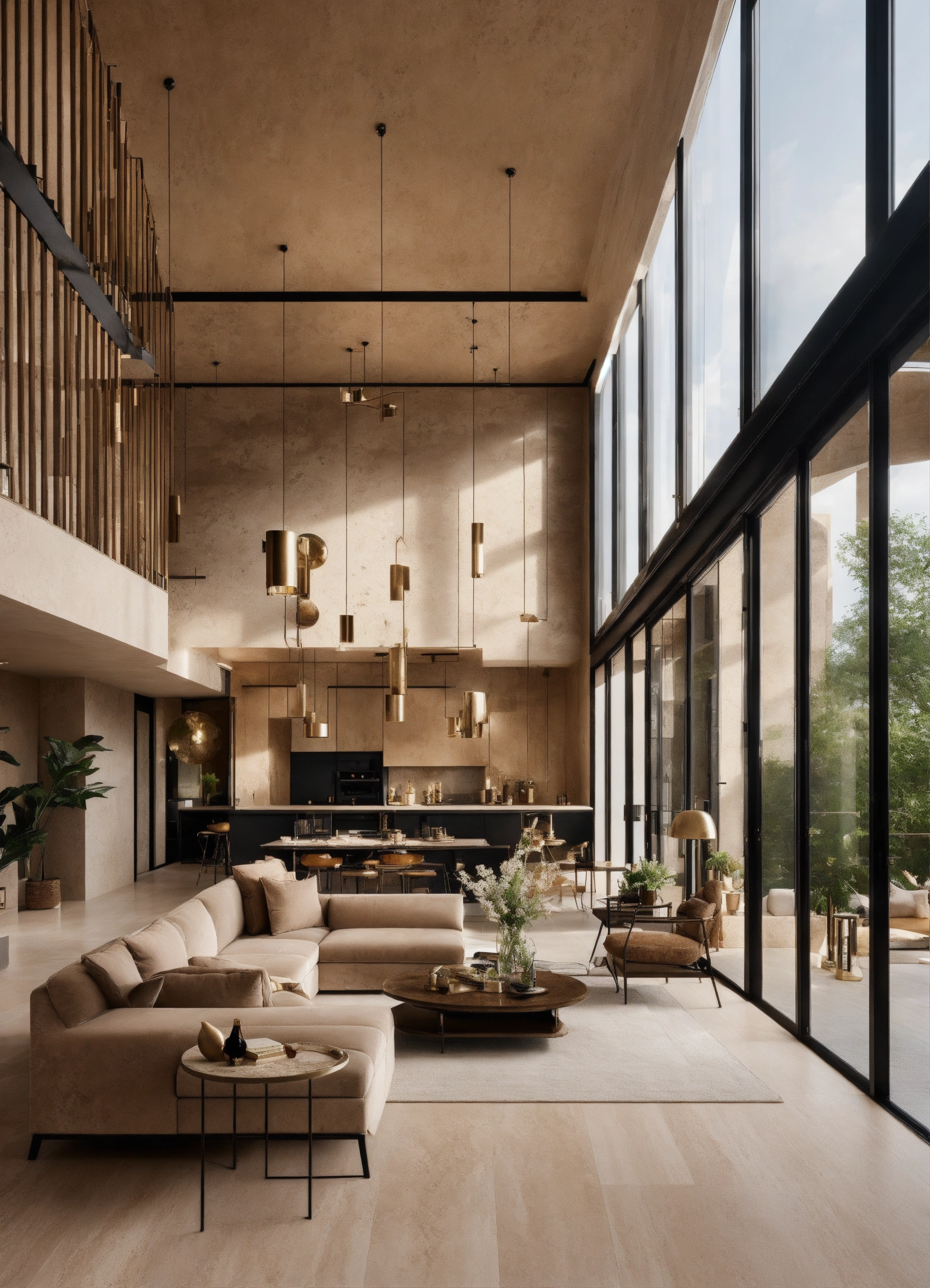 Lexica - An open concept living space interior design with high ceiling ...