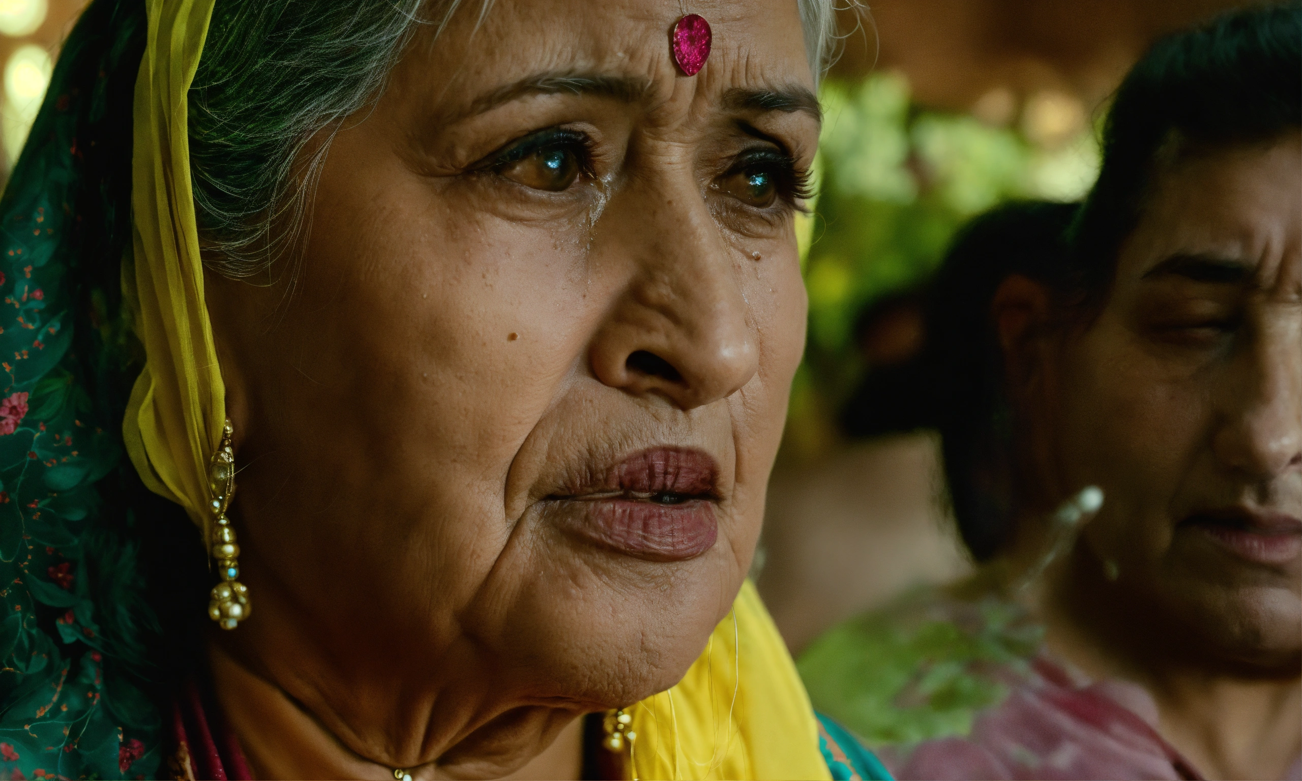 Lexica - Hearing this, the old woman raised her eyes and started crying ...