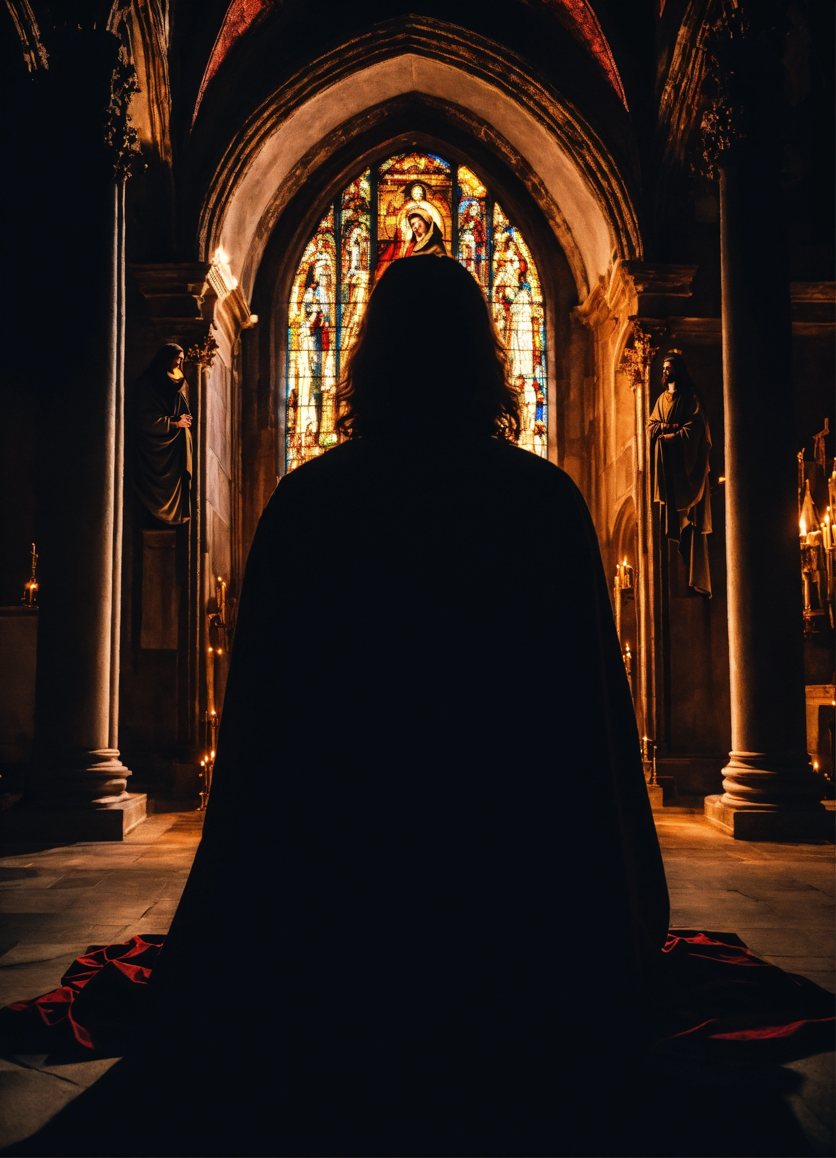 Lexica - JESUS IN A DARK CHURCH. 8K. SURROUNDED BY DARKNESS.