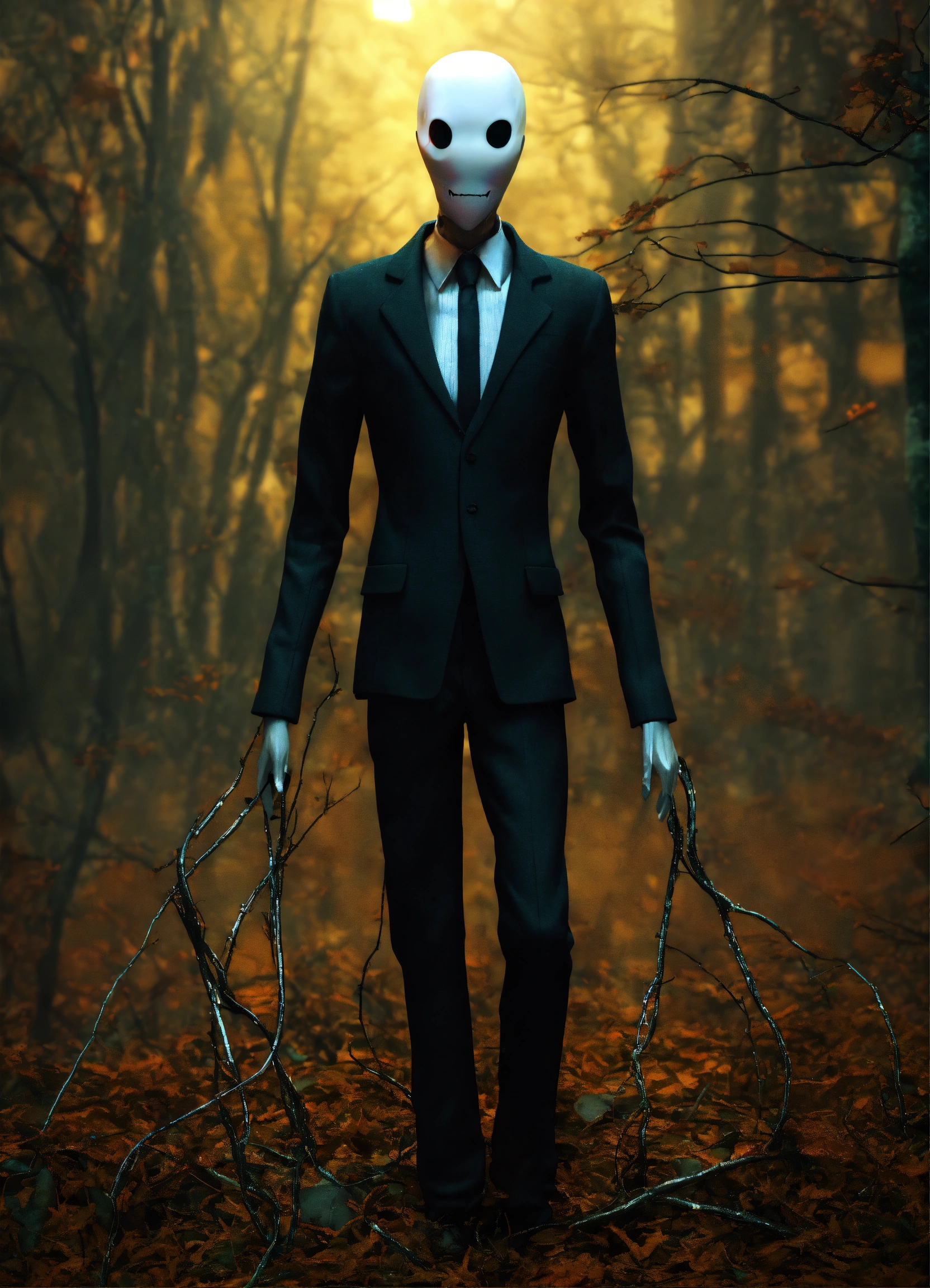 Lexica - Scary Slenderman from a legend take a close-up of your face ...