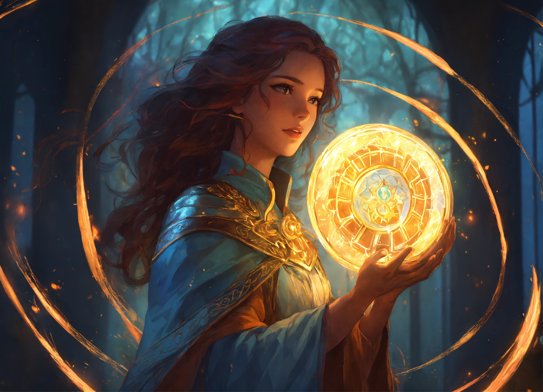 Lexica - Illustration of a woman with long sleeves covering hands ...