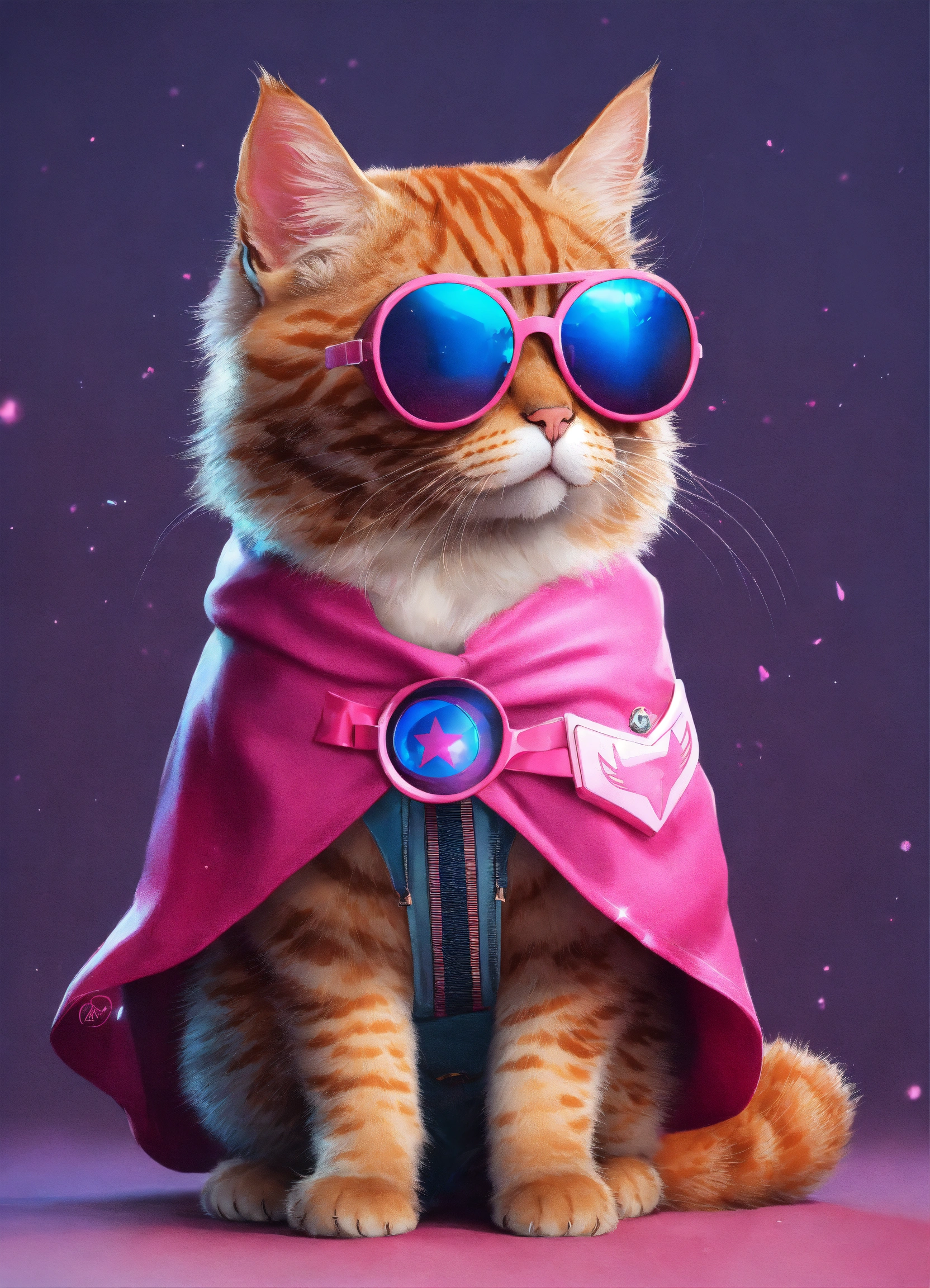 Lexica - Full-bodied portrait, cute and adorable cat wearing super hero ...