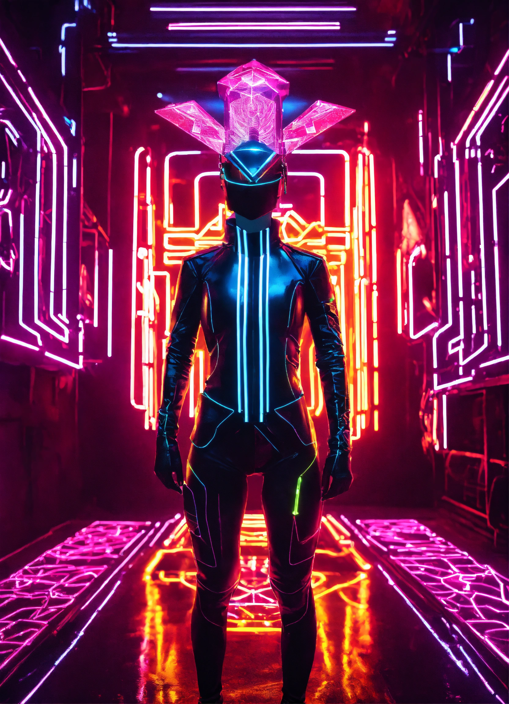 Lexica - Futuristic Cosplayer of topaz and shimmer black neon light ...