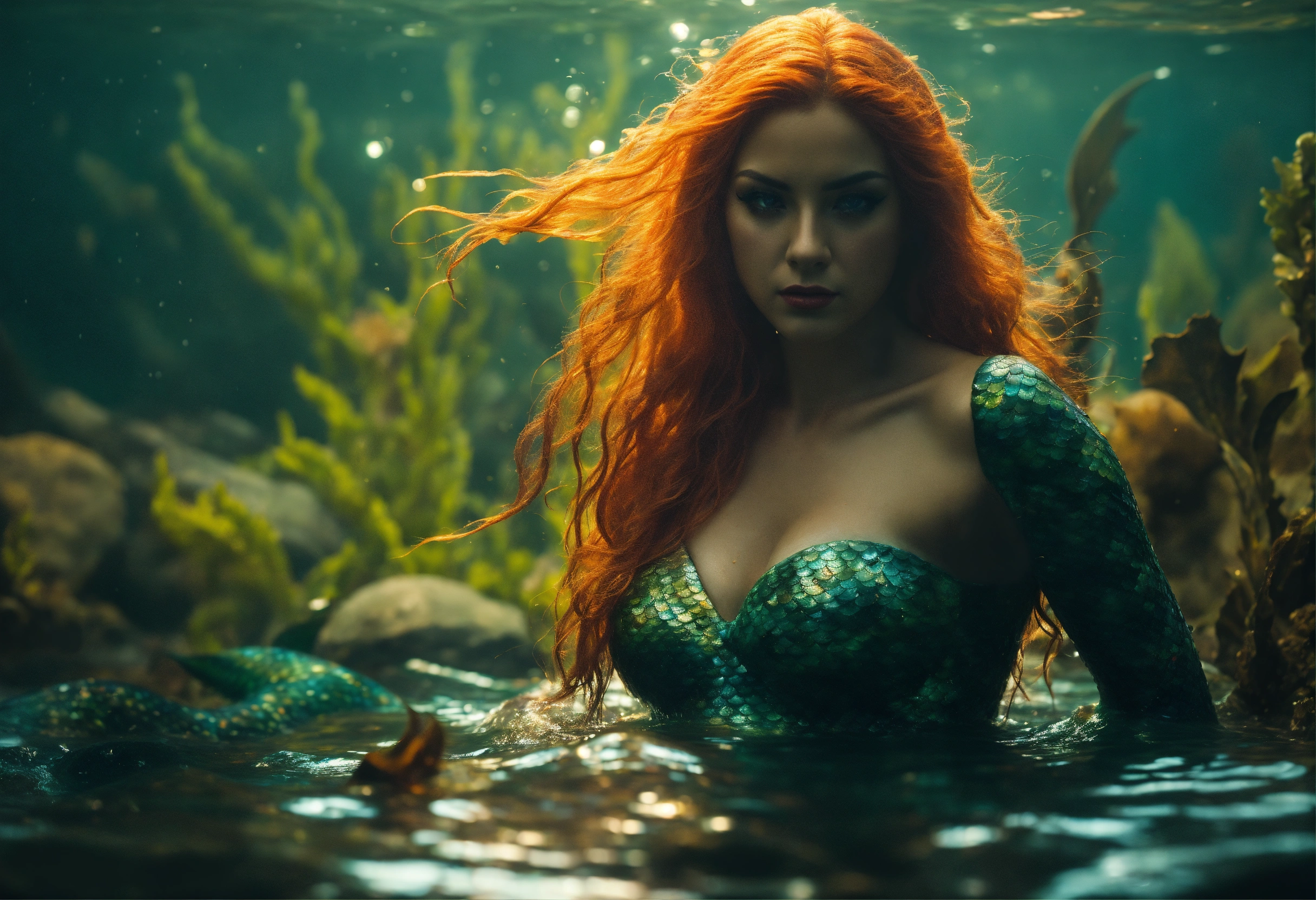 Lexica - Create a 4k detailed stereoscopic photo of an evil mermaid ...