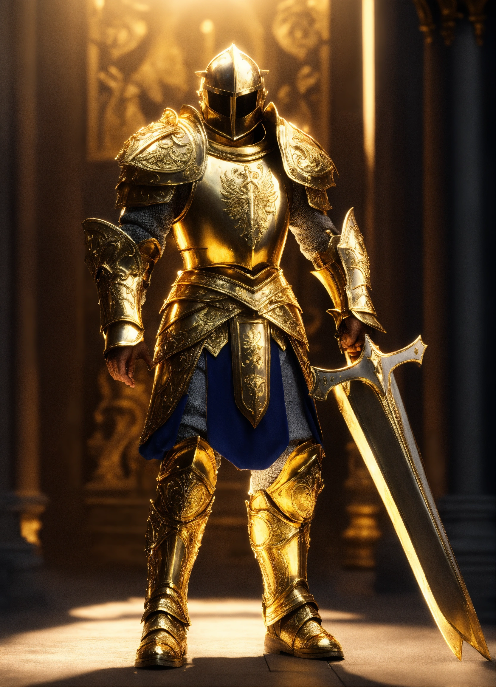 Lexica - Hispanic paladin knight, golden, holy, angel, god, 8k ...