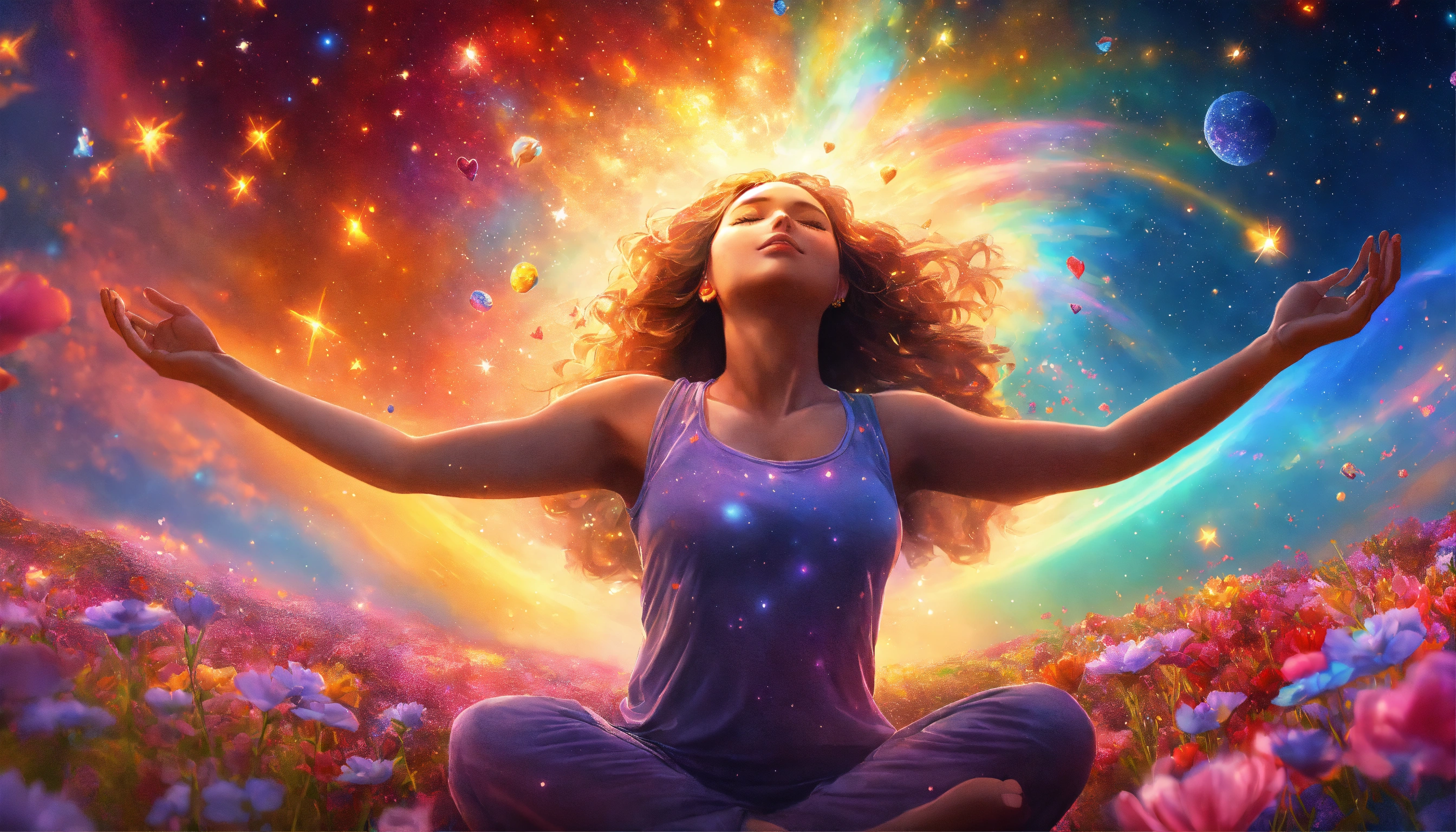 Lexica - Digital painting of a woman surrendering deep to love, love ...