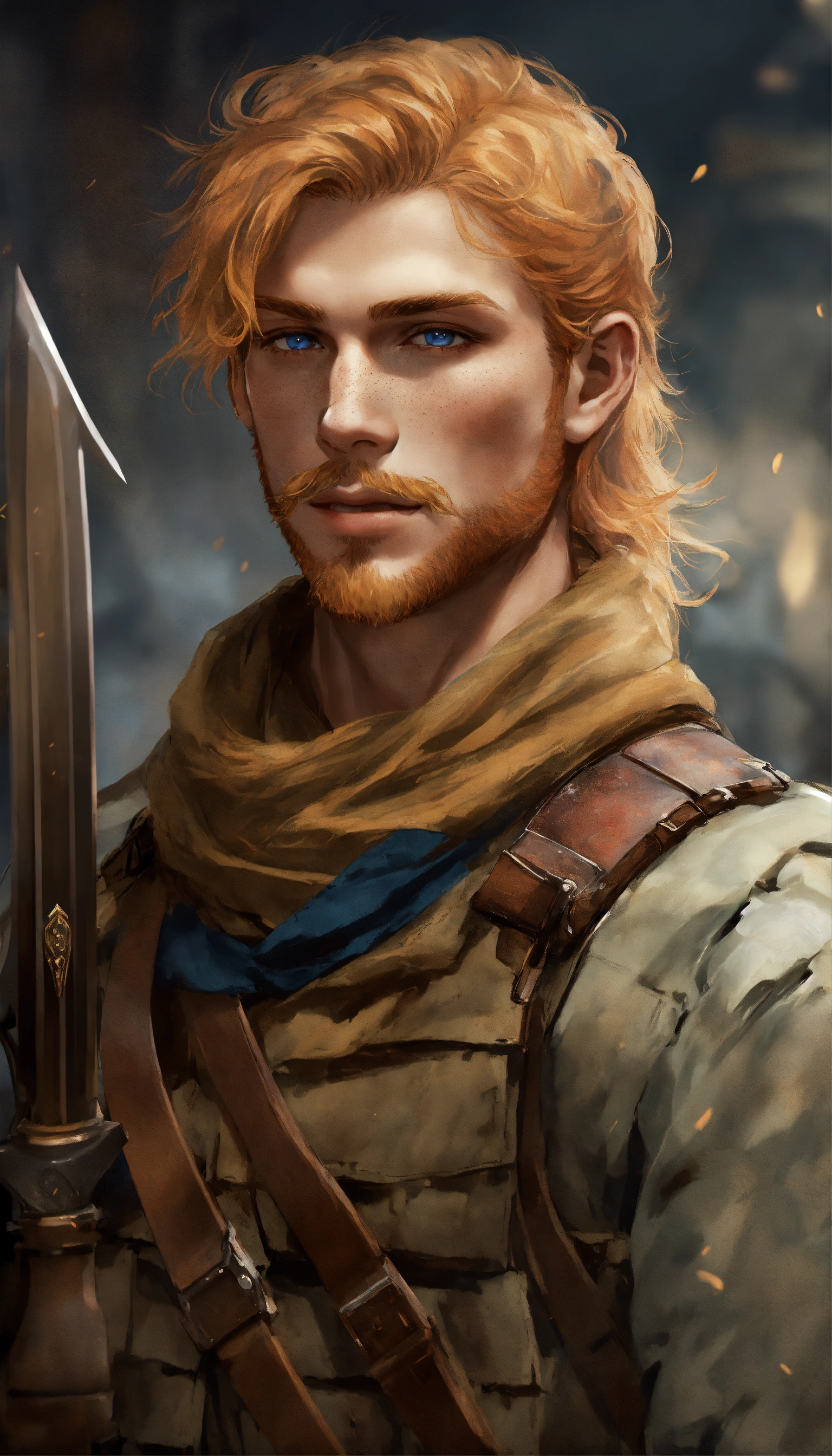 Lexica Three soldier with blade, one is blond, tall with blue eyes