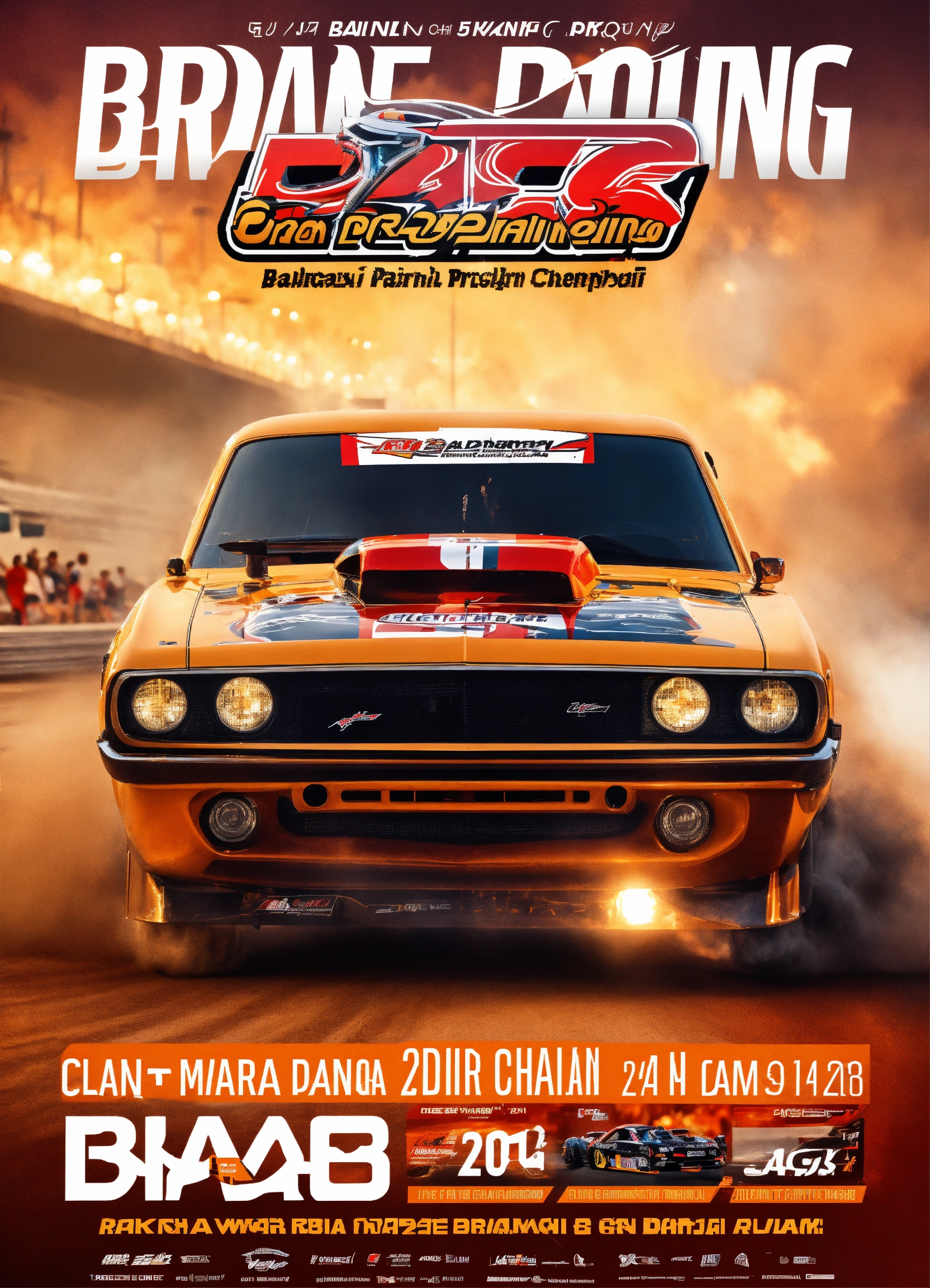 Lexica - Clean modern Bahrain Drag Racing Championship poster withfive ...