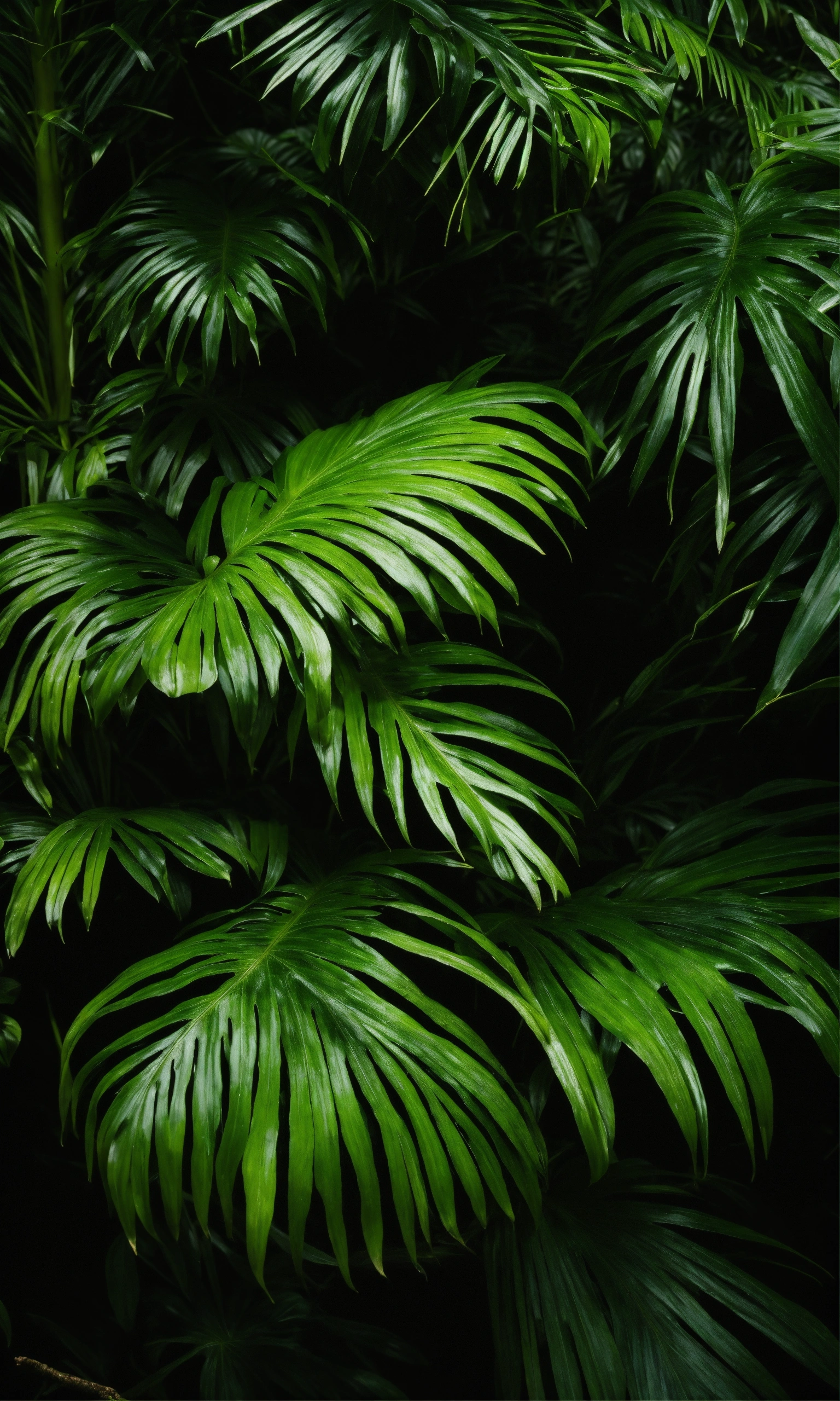 Lexica - Jungle leaves on black background
