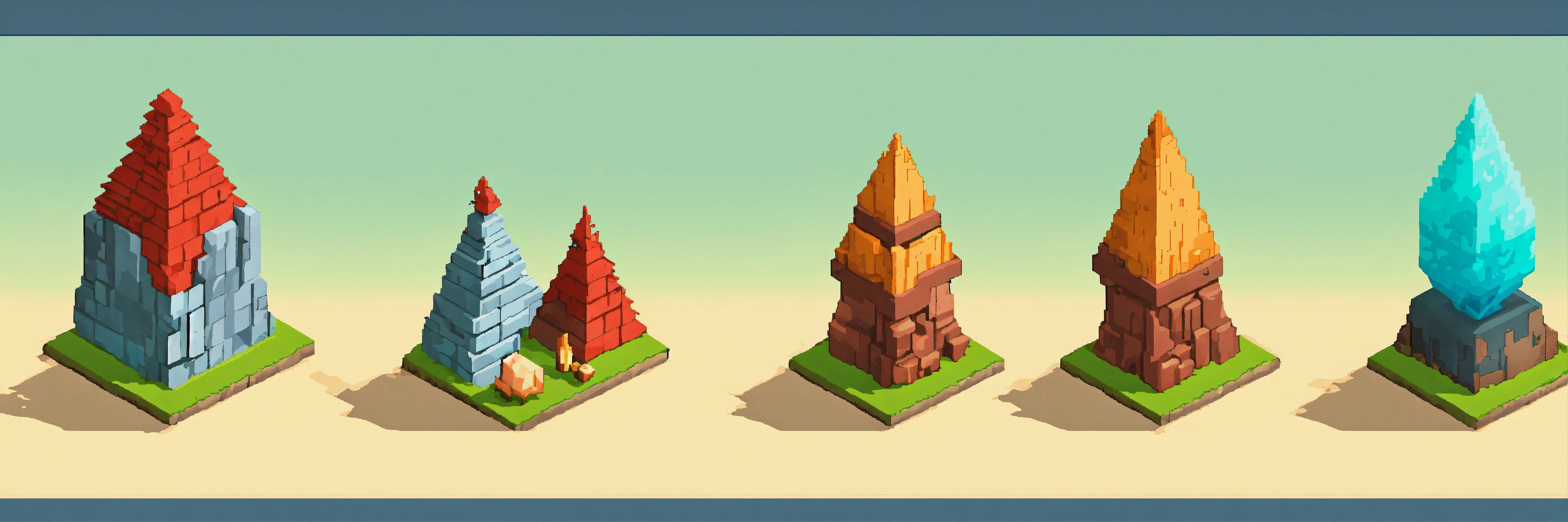 Lexica - Isometric. Upgrade progression of a rock projectile graphic ...