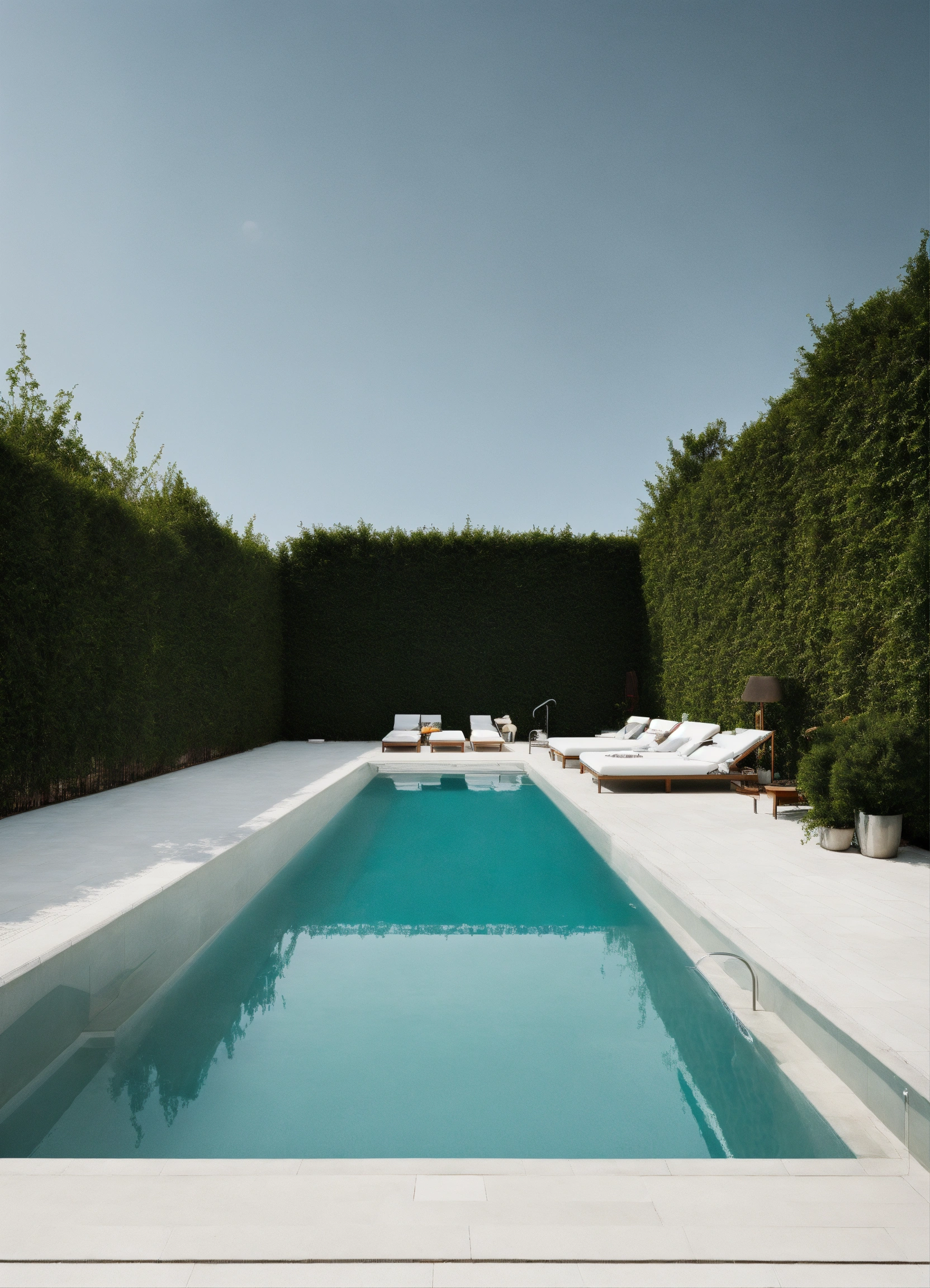 Lexica - Outdoor swimming pool ussr interior design minimalism white color