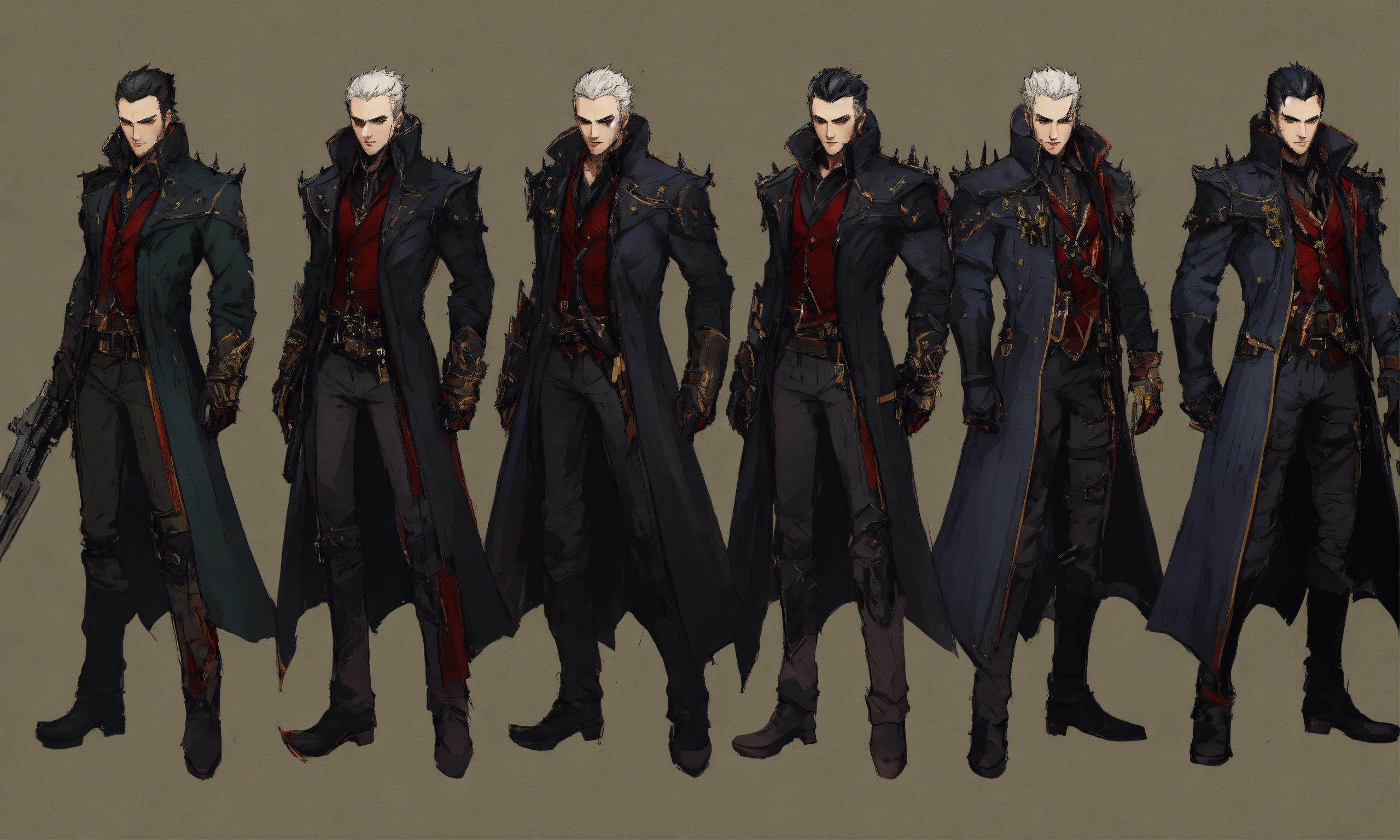 Lexica - Concept art of vampire hunter, 12 different designs with ...