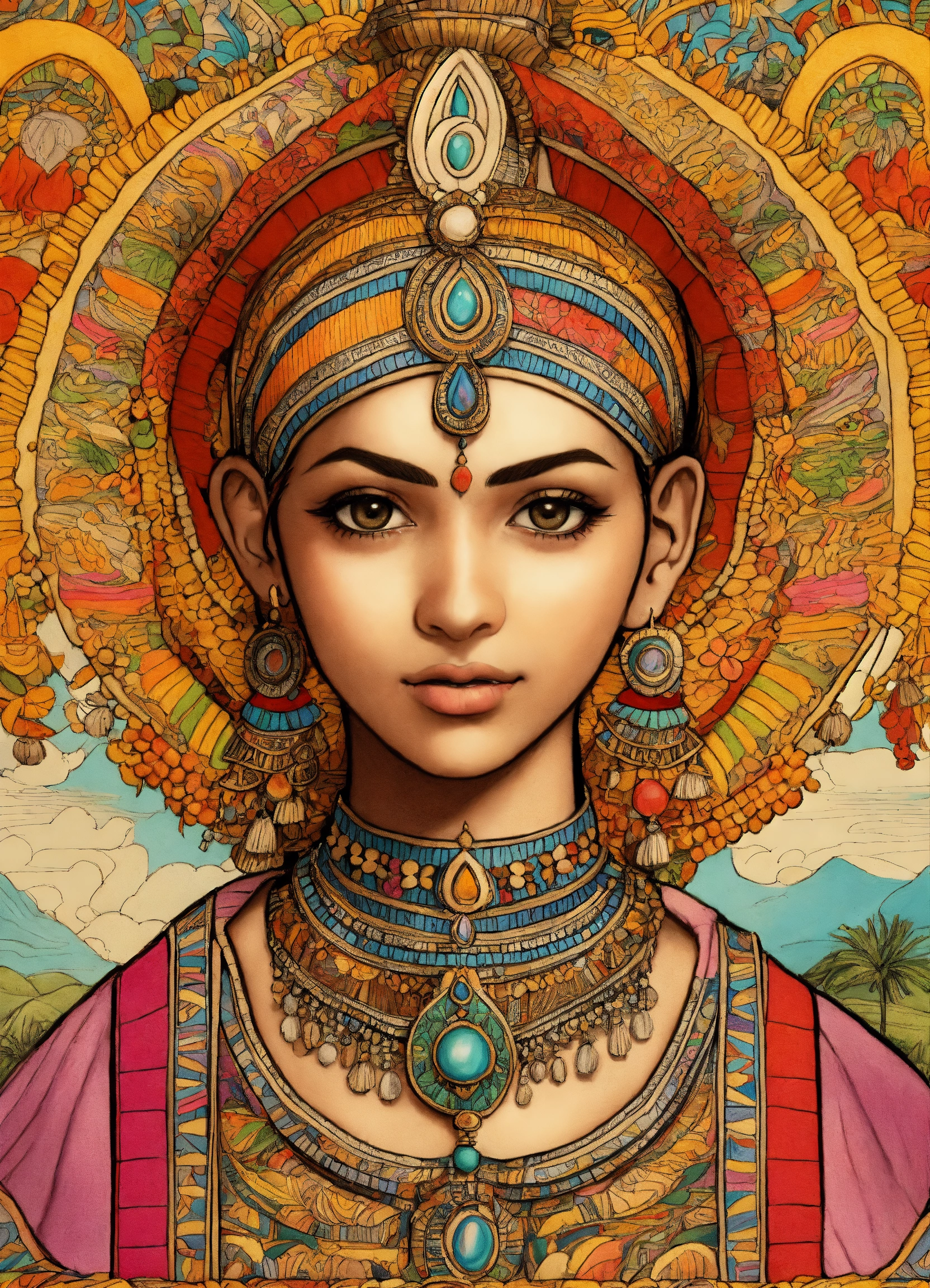 Lexica - Drawing traditional indian art symbols. Ultra HD, 8k ...