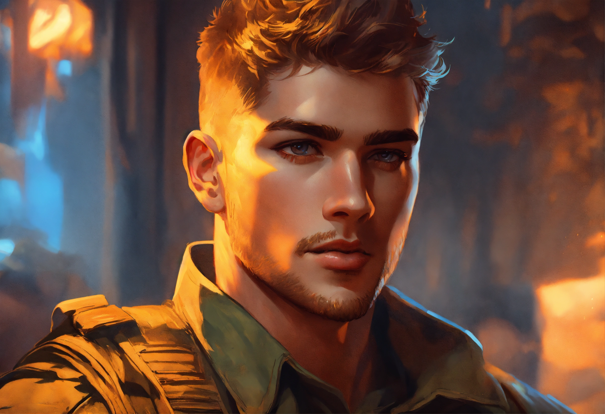 Lexica - Portrait of a beautiful masculine fit cody christian as a ...