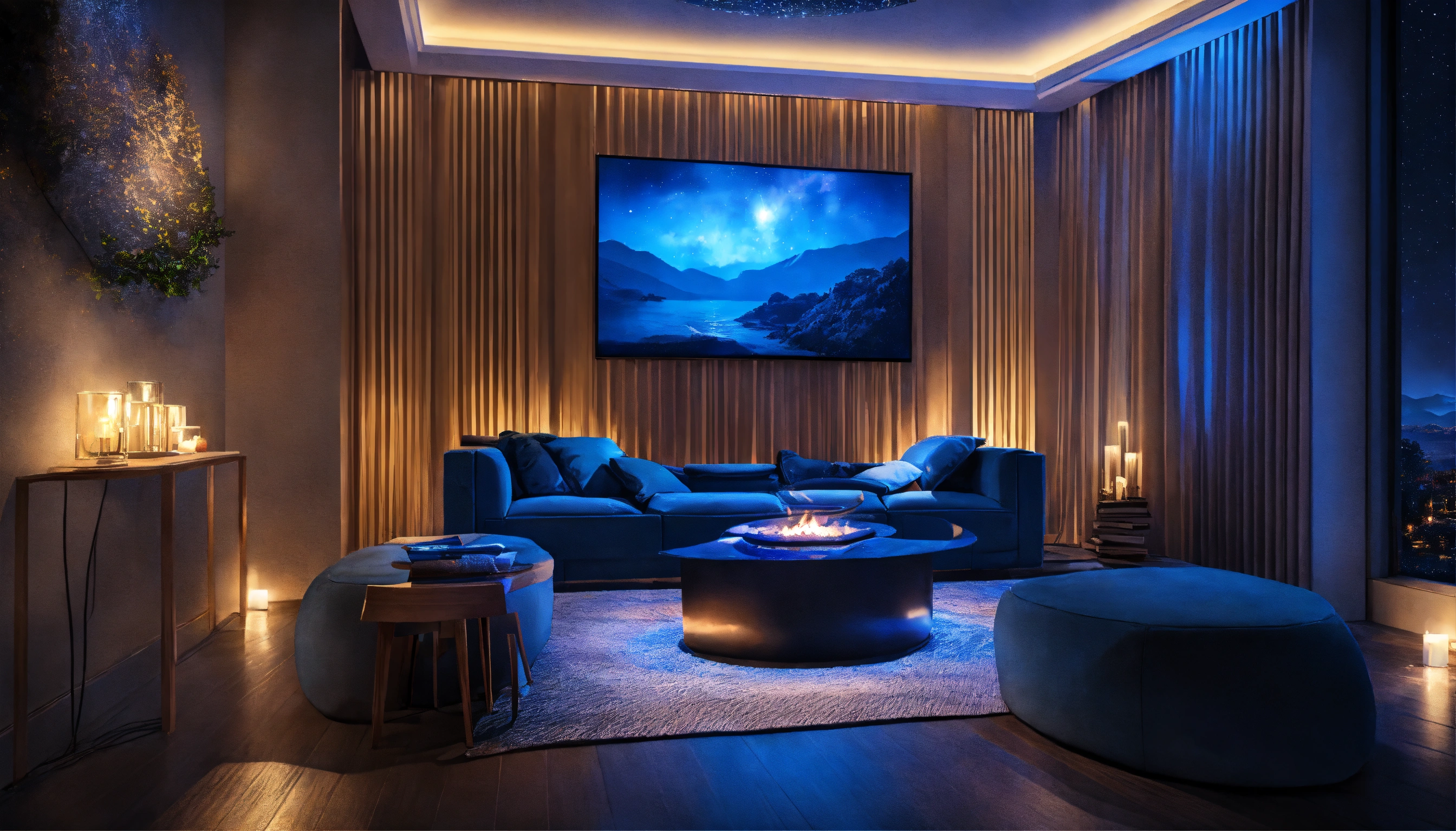 Lexica - A luxury relaxation room dark with ambient illumination in ...