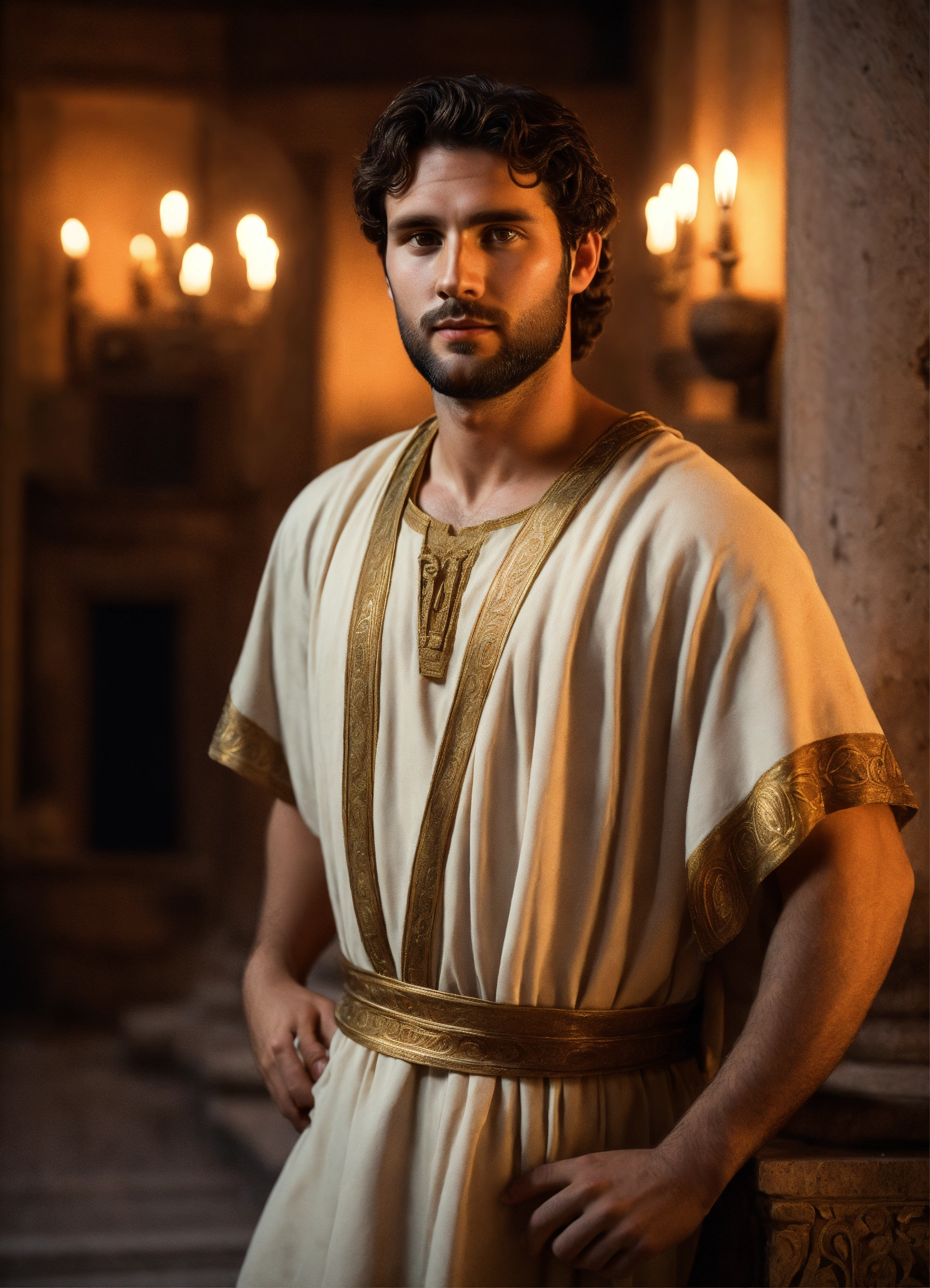 Lexica - A young rich handsome roman man wearing a light-colored tunic ...