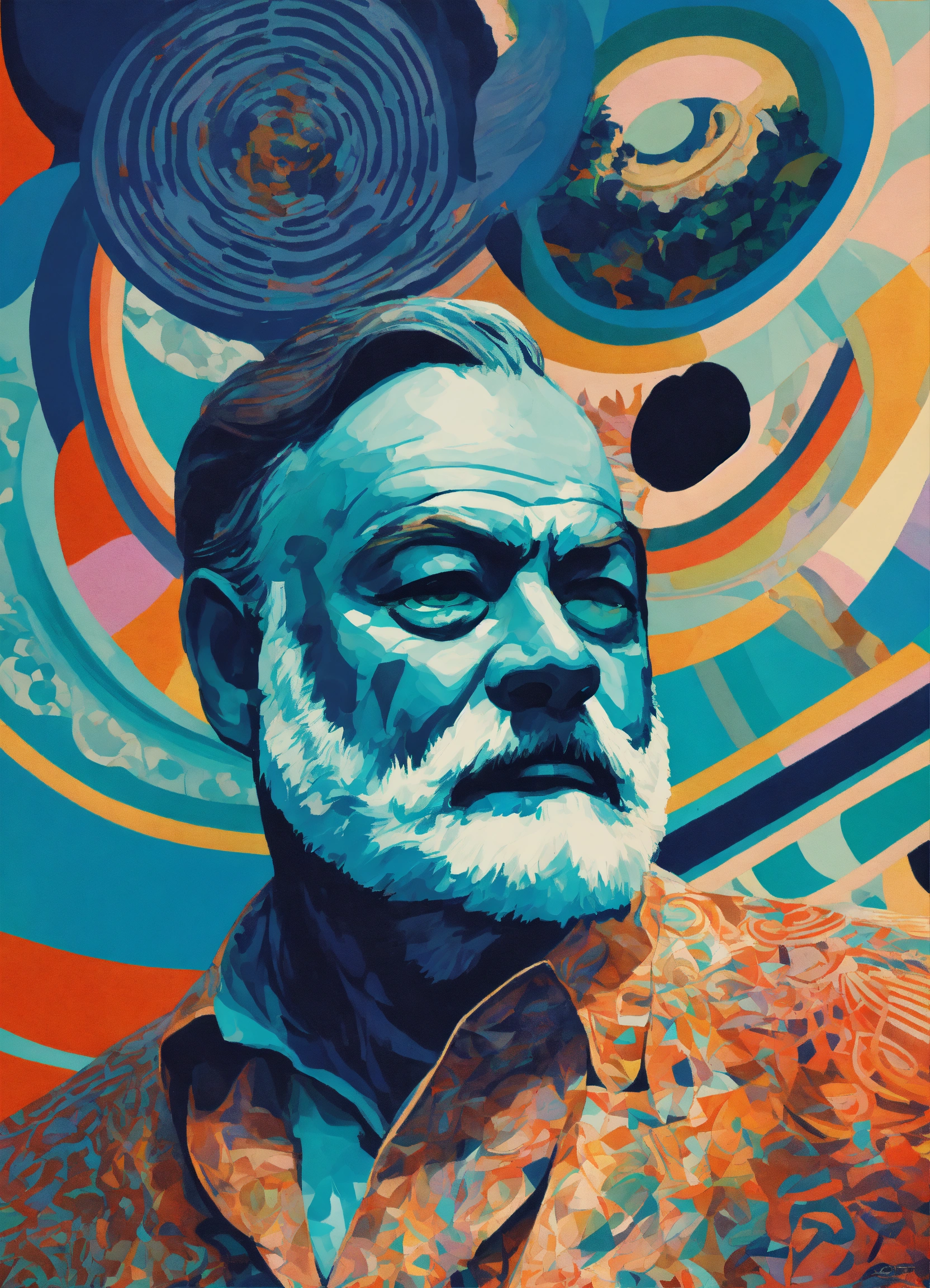 Lexica - Ernest Hemingway and a statue of a bull, environment map ...