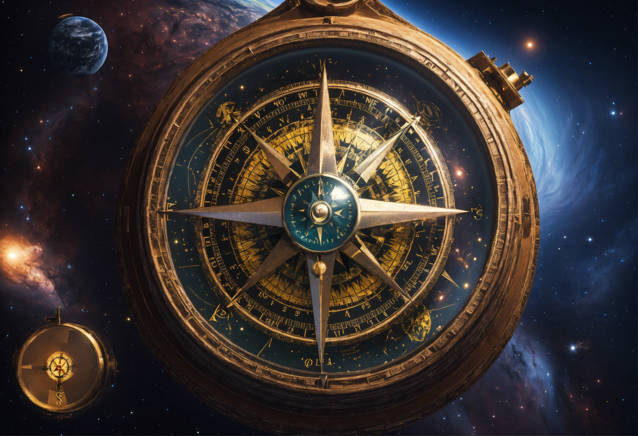 Lexica - Compass old orbiting in space