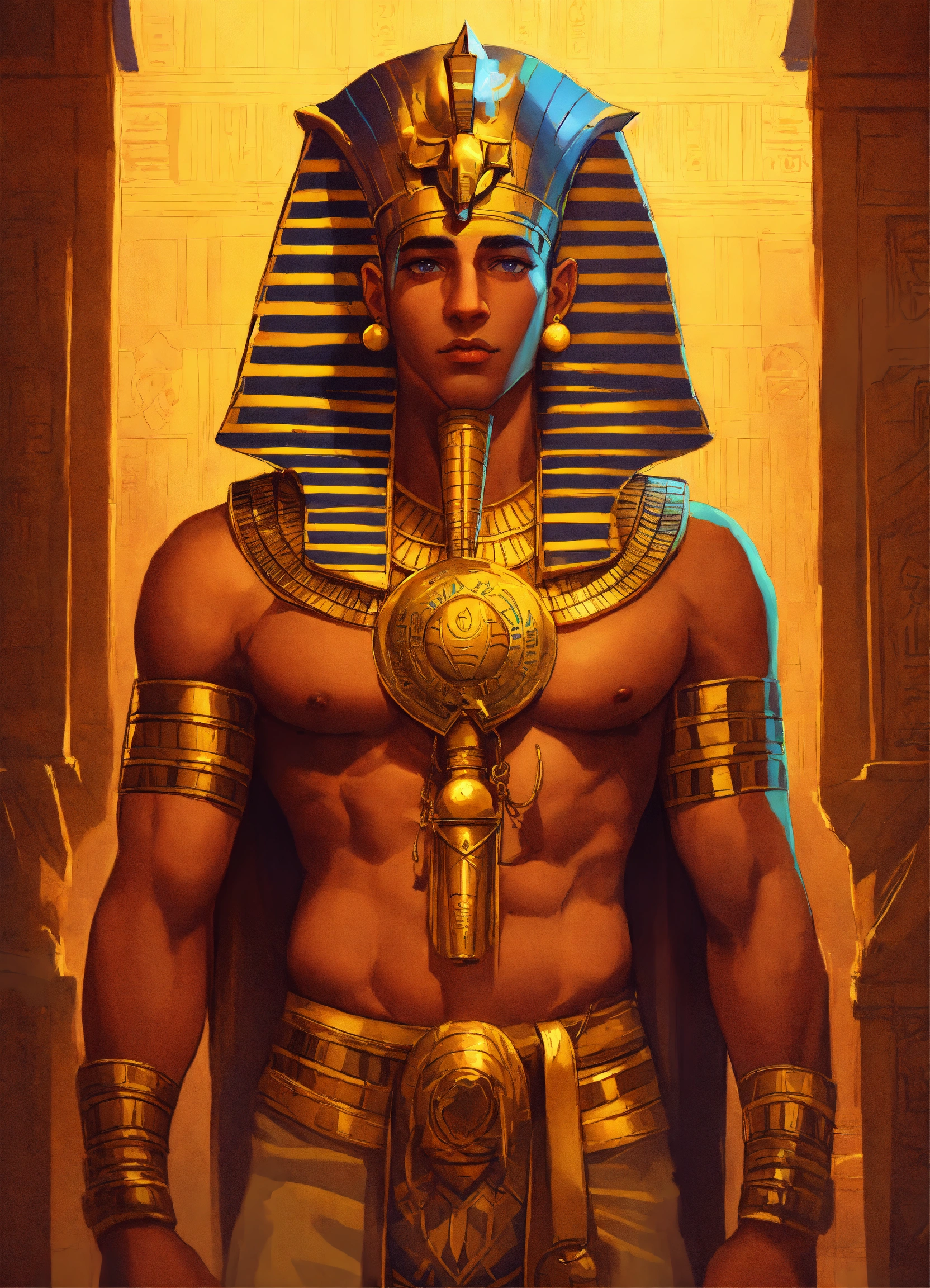 Lexica - Egyptian god Seth, cartoon oil paint, 2D illustration style ...