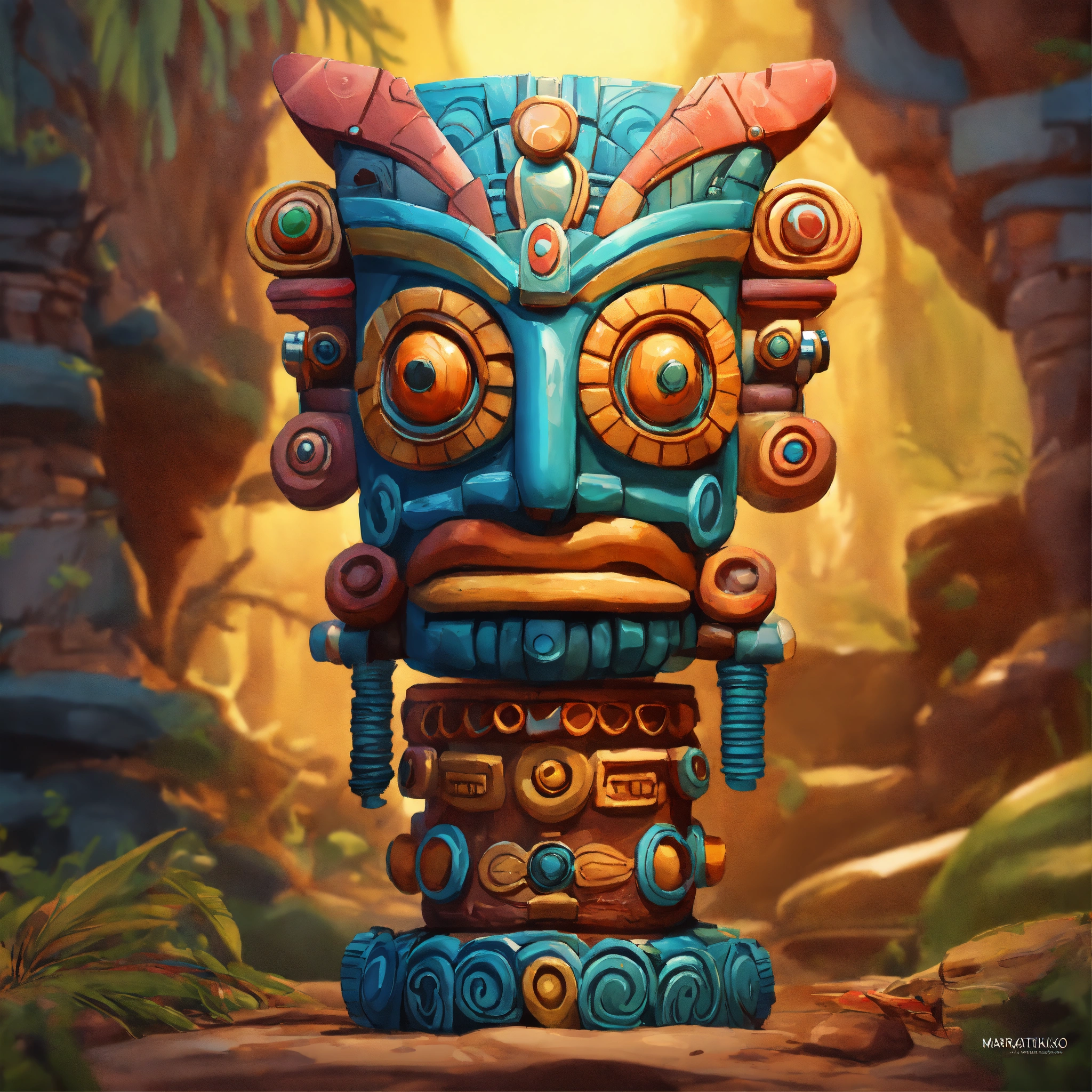 Lexica - Mayan totem artefact, isolate object, realistic cartoon oil ...