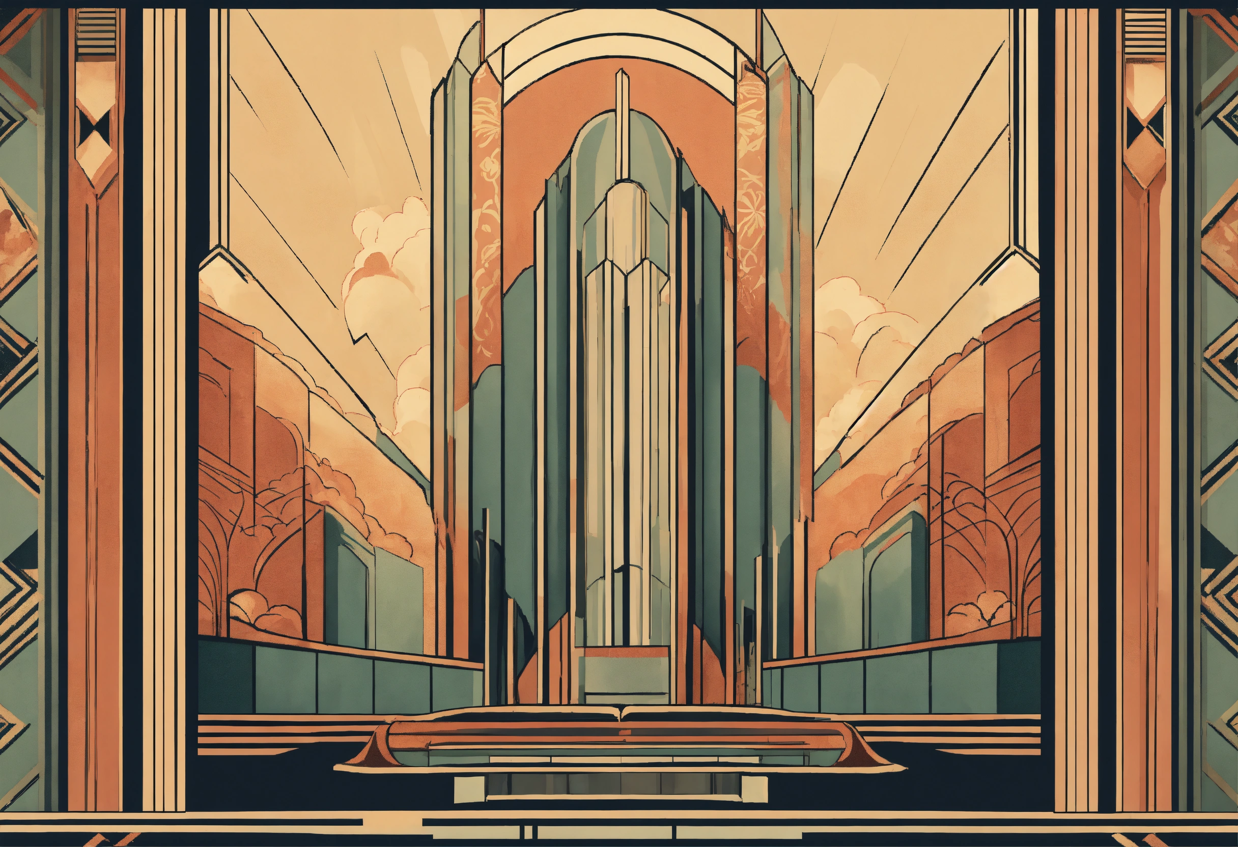 Lexica - Art Deco design, vintage muted color