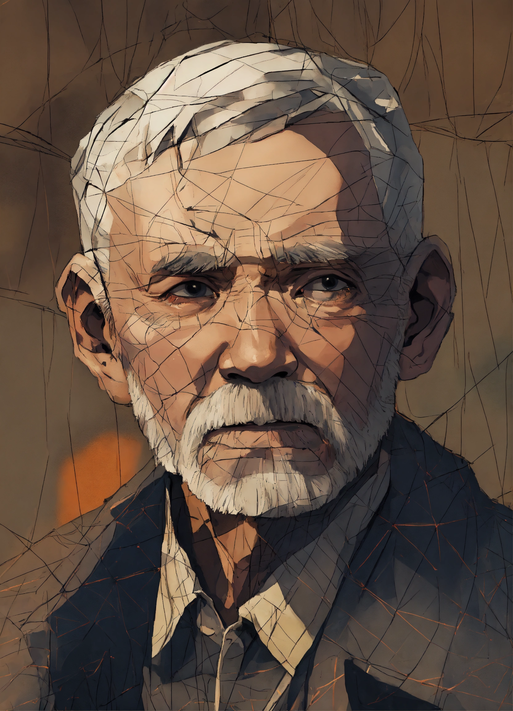 Lexica - A face man with strong character, old man, tent skin, black ...