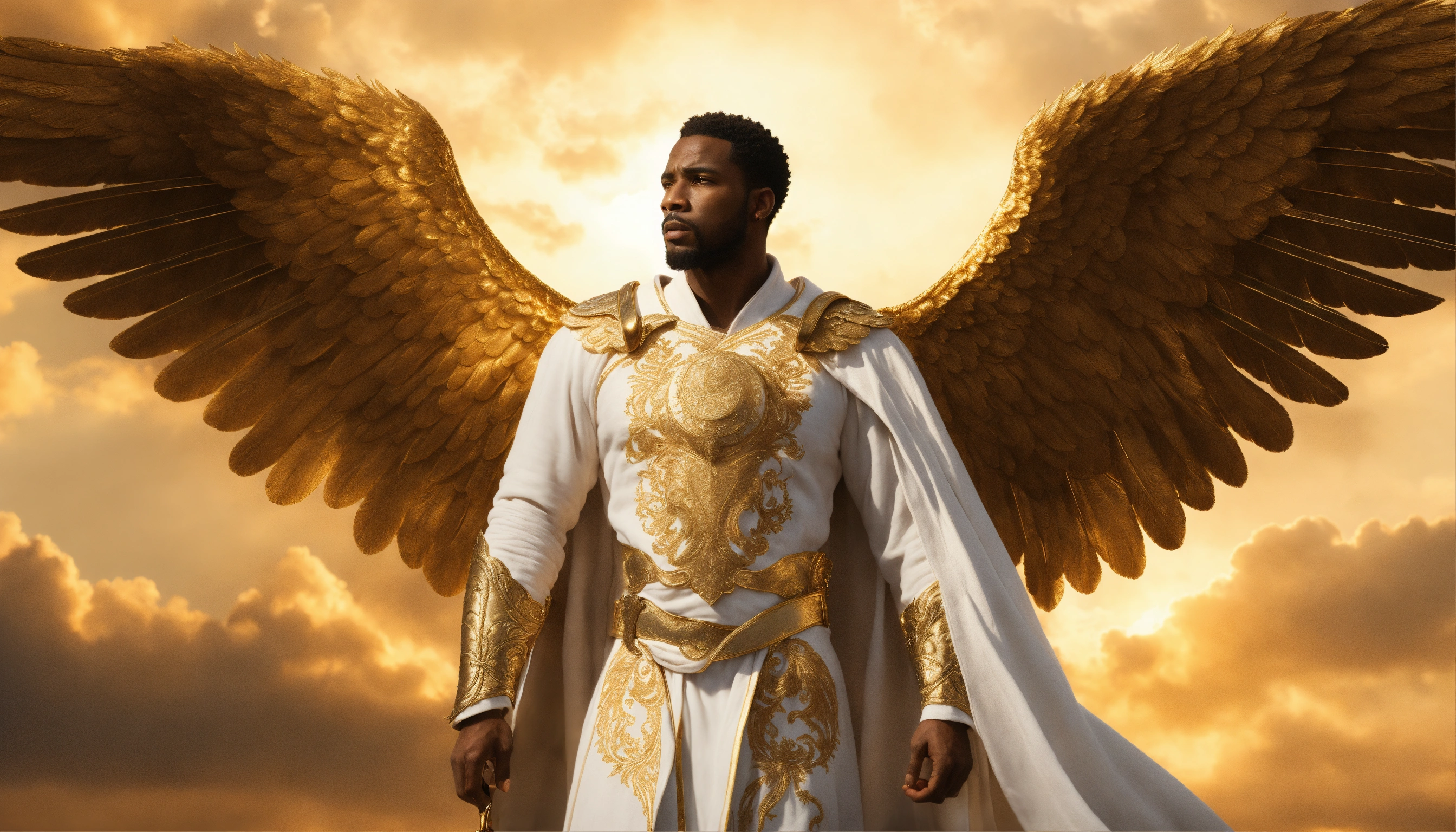 Lexica - Illustrate a view of a handsome black man wearing a long ...