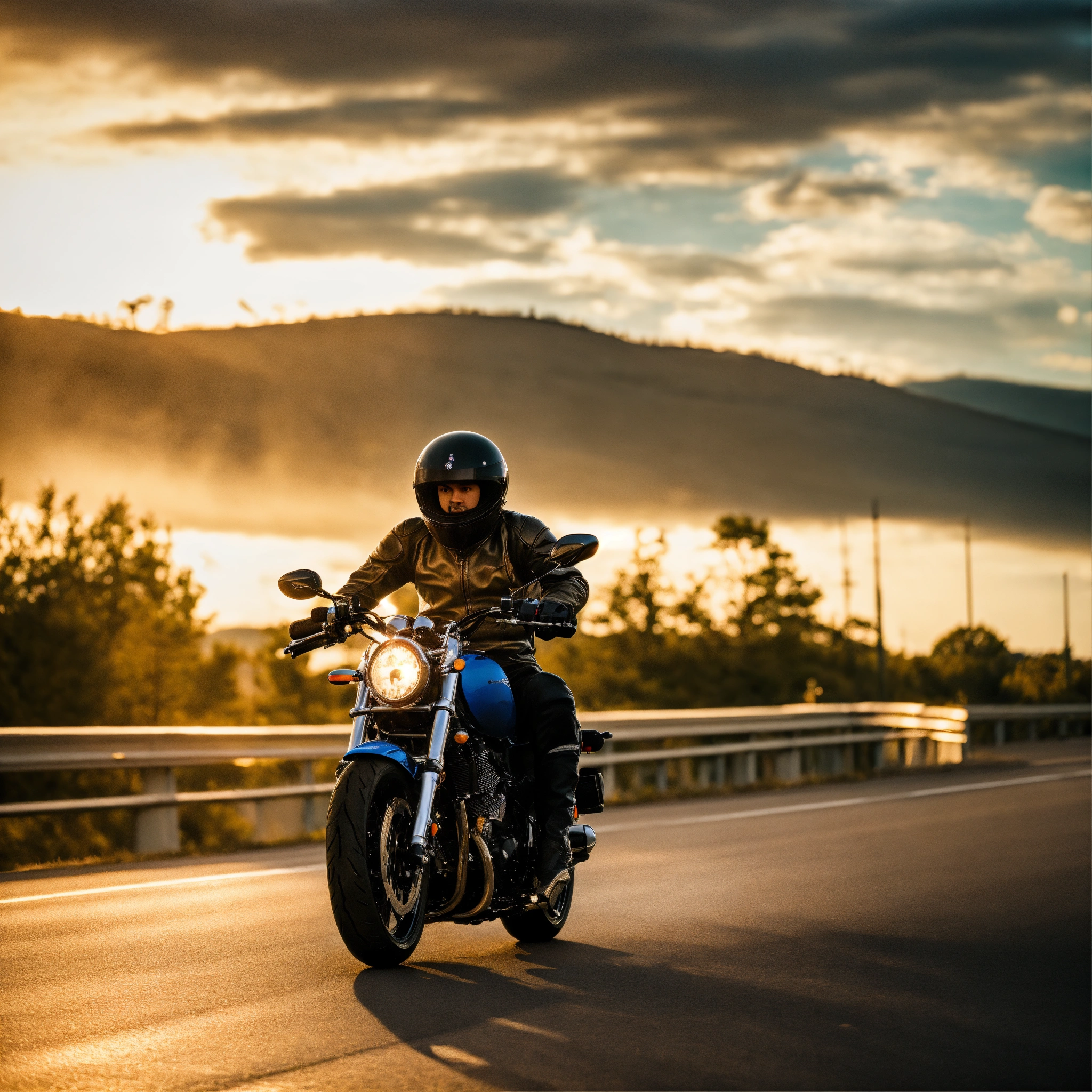 Lexica - A photo of a motorcycle rider wearing a helmet. The rider is ...