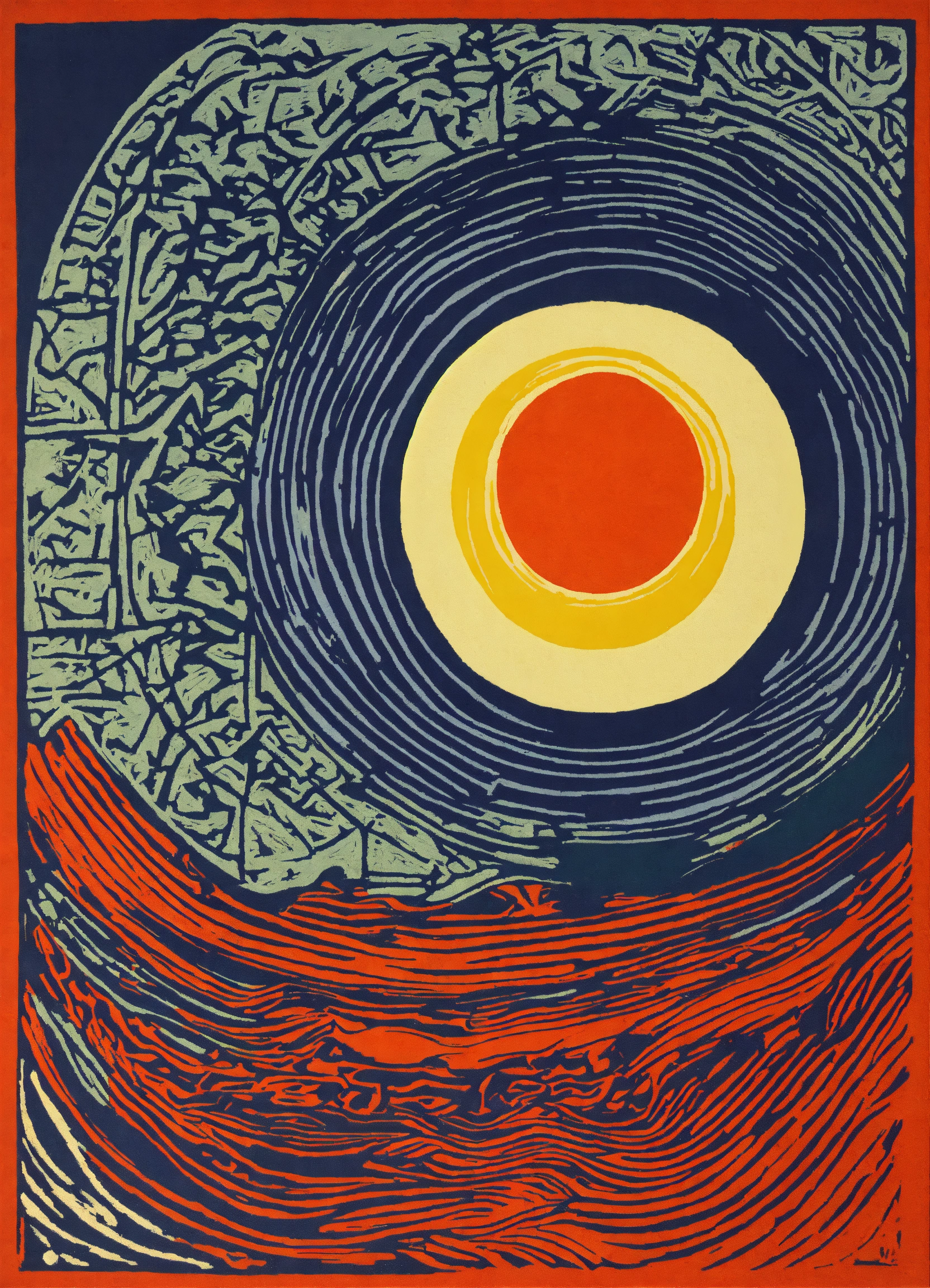 Lexica - Linocut, abstract art