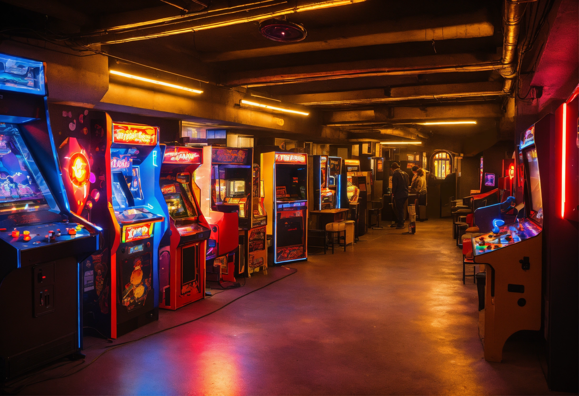 Lexica - Sci Fi tech base of operations with arcade machine, lots of ...
