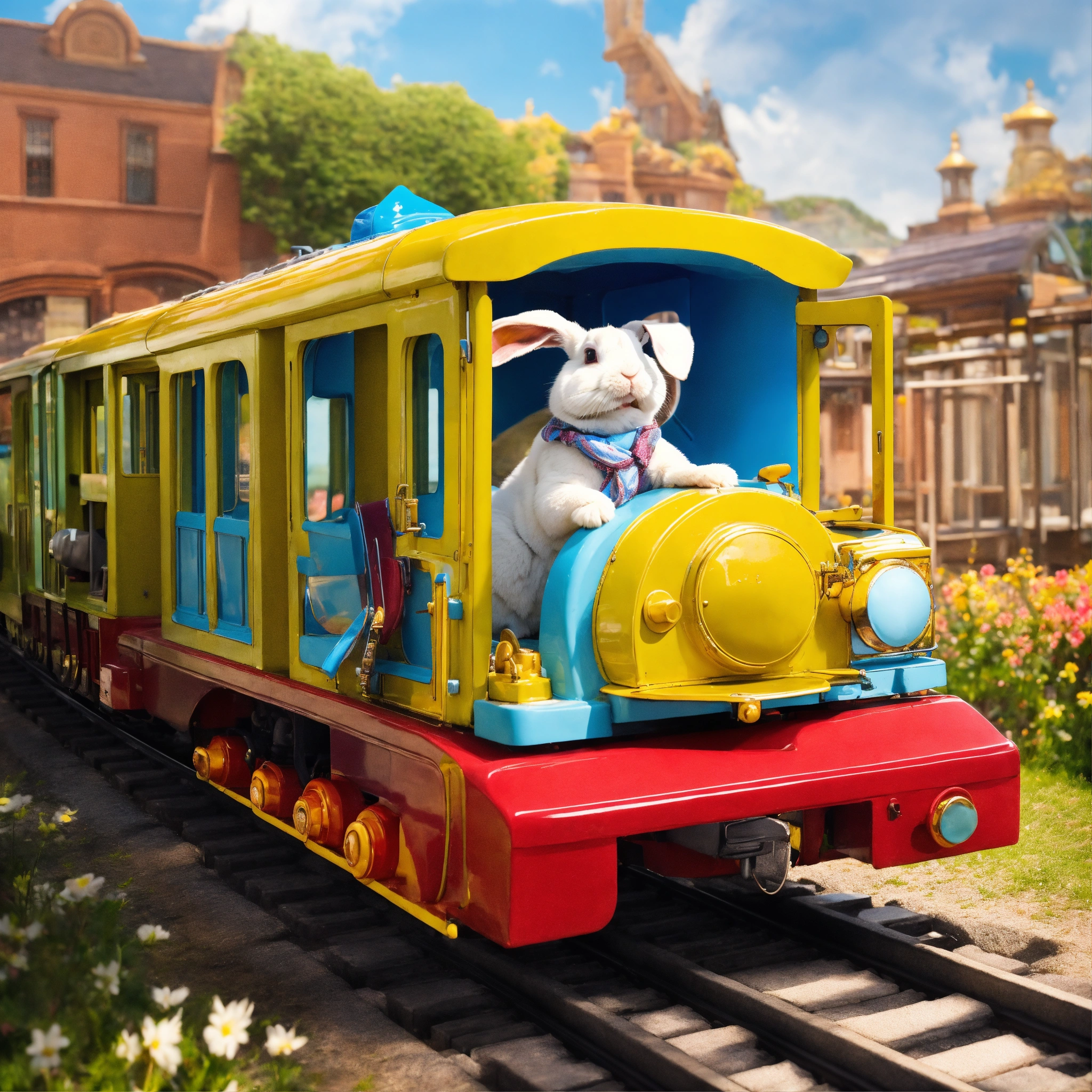 Lexica - Rabbit is driving a train