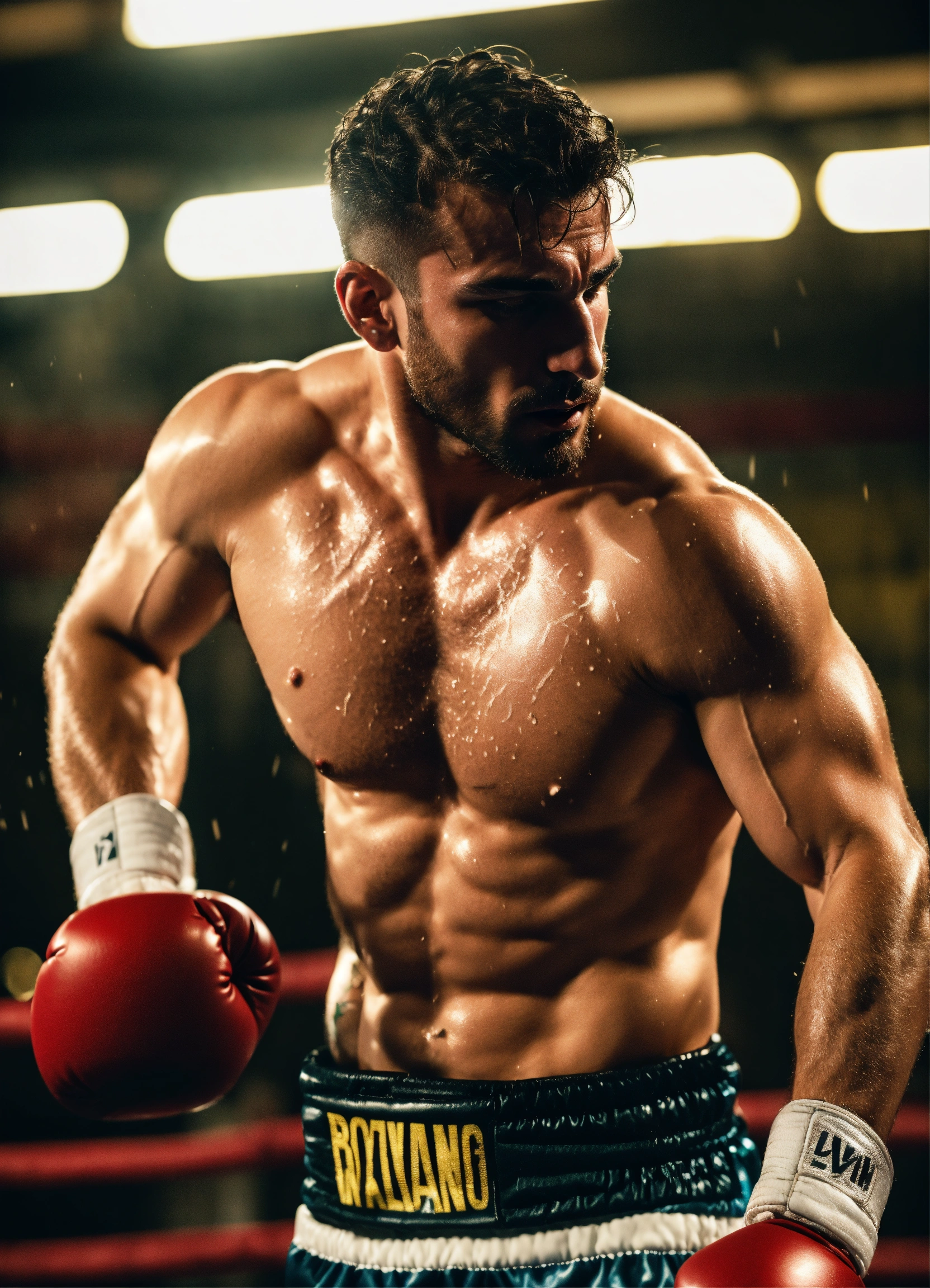 Lexica - A sweaty, muscular and passionate Italian man in a boxing ring.