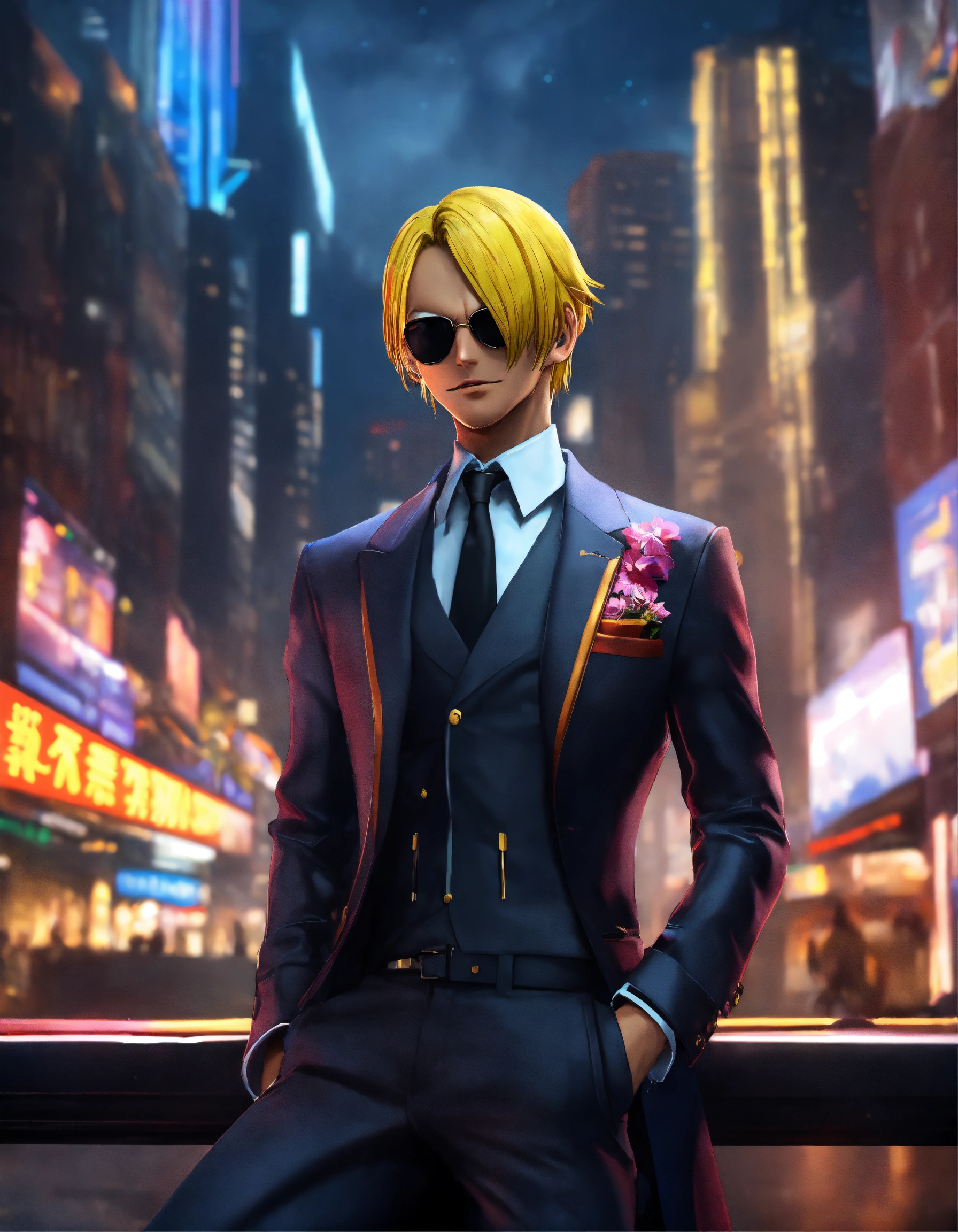 Lexica Design a modernday cyberpunk version of Sanji from One Piece