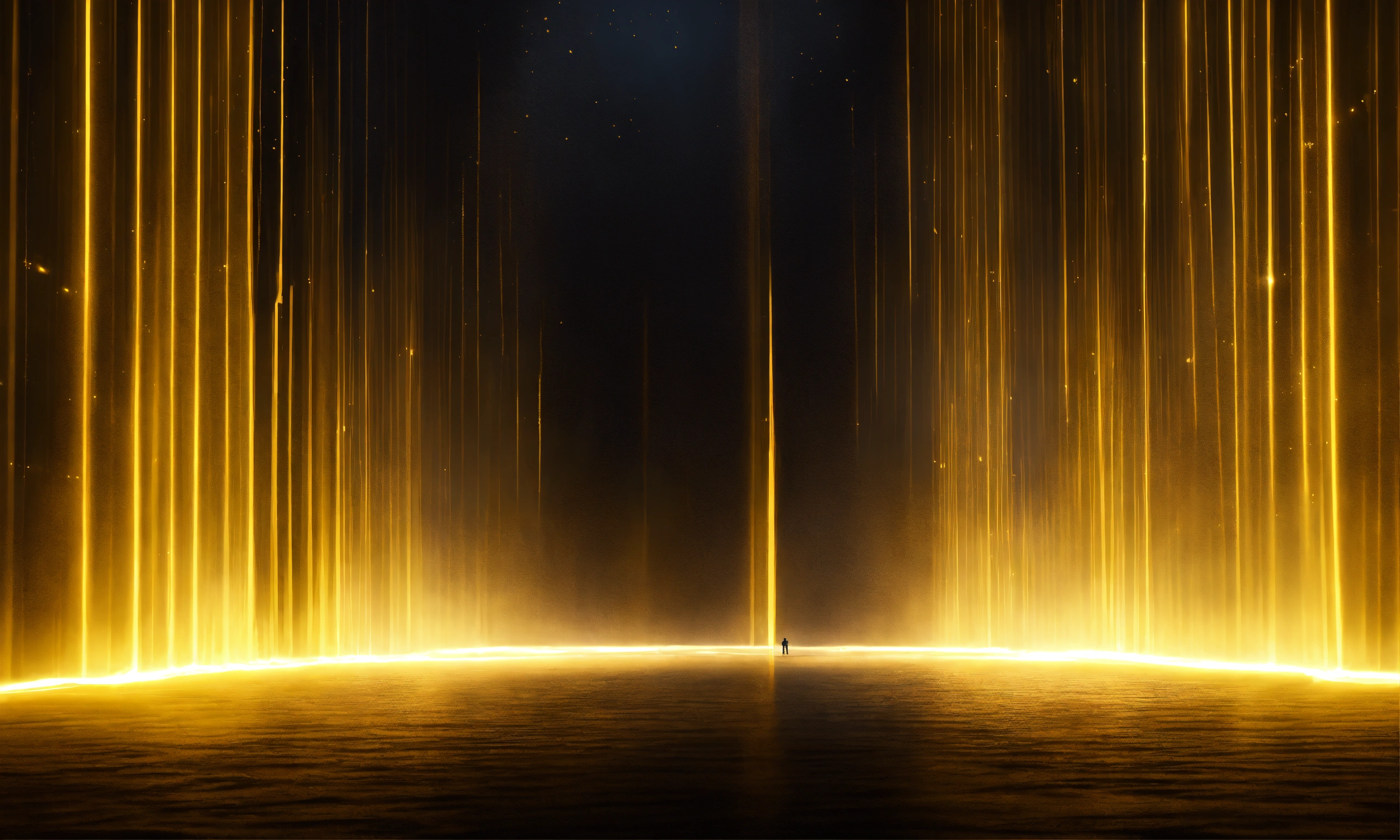Lexica - Gigantic golden beam of light coming out of the darkness ...