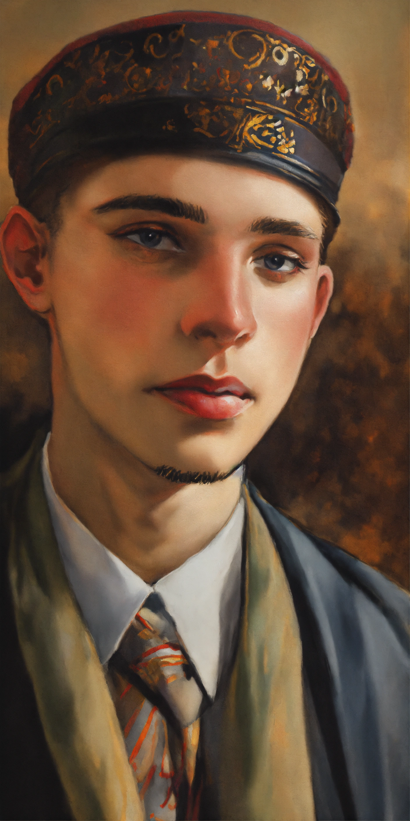 Lexica - Jüdischer junger Mann mit Kippa, gemalt