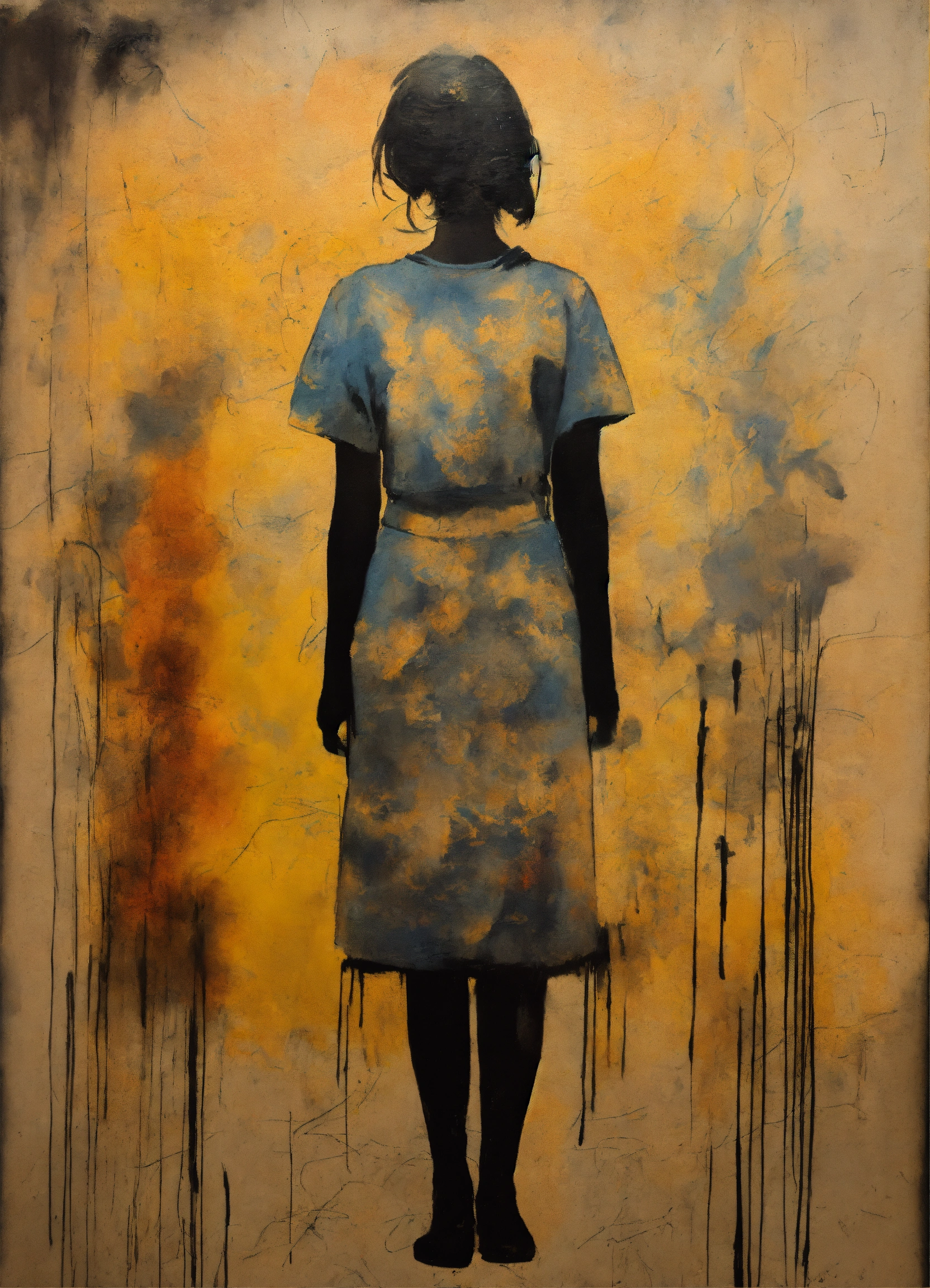 Lexica - Create the outline of personification of hope, painted with a ...
