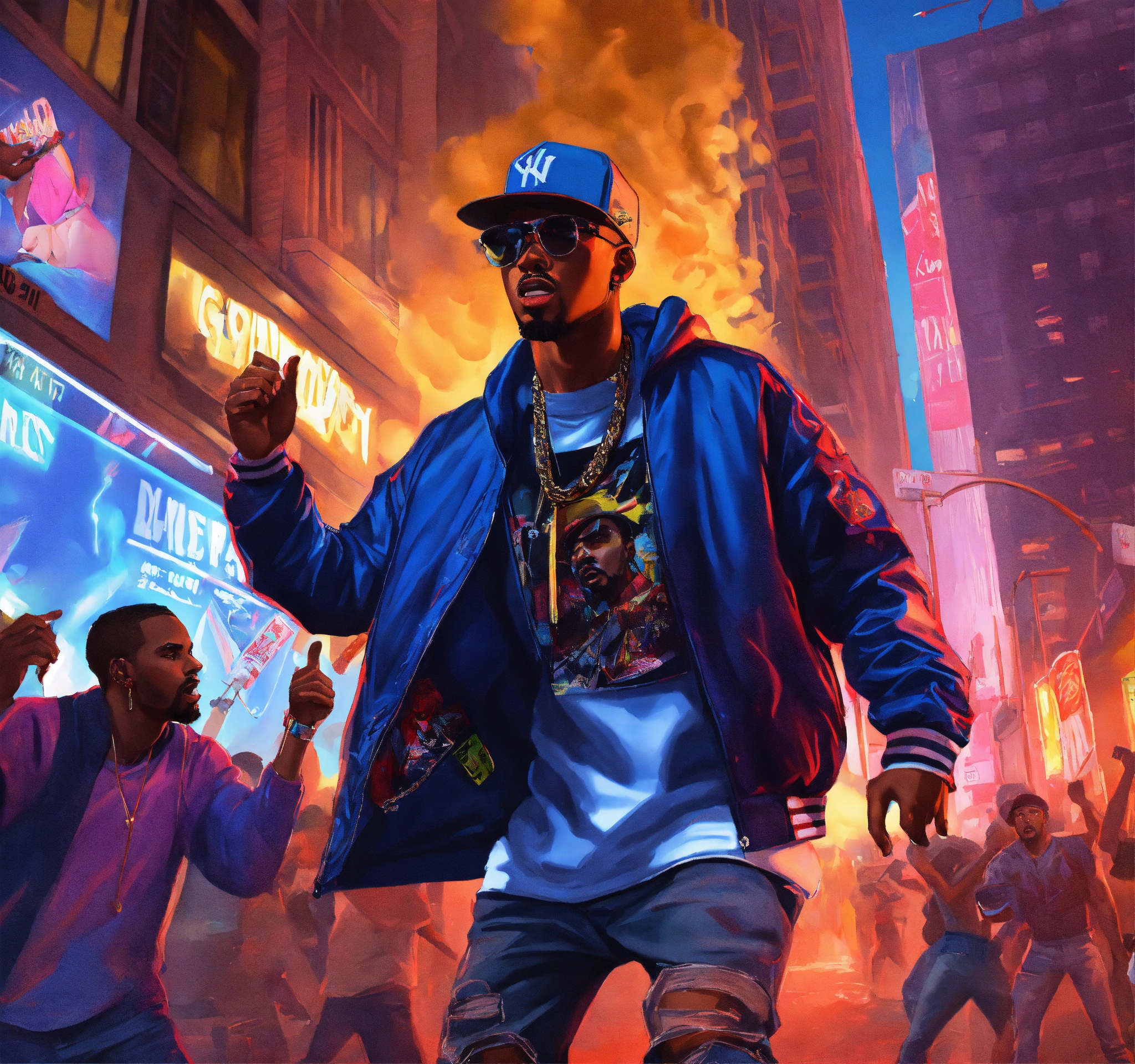 Lexica - Full body Pop art, hyperrealist portrait of rapper 