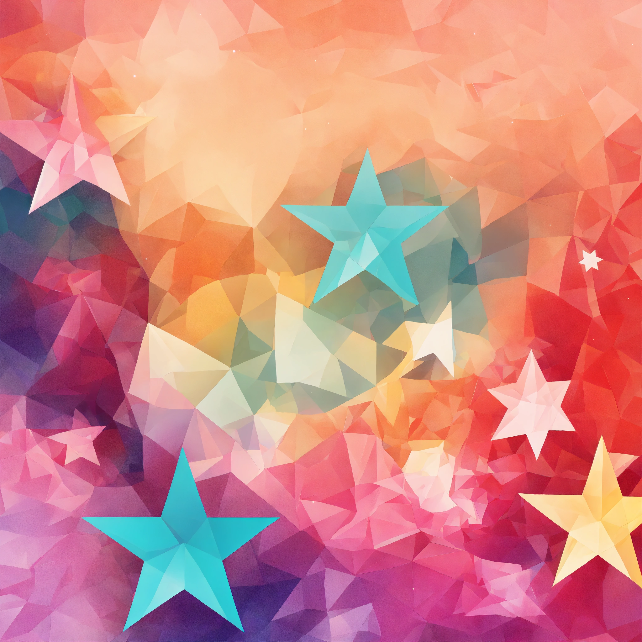 Lexica - Creative, soft colors, abstract, ombre, cubist, vibrant, stars