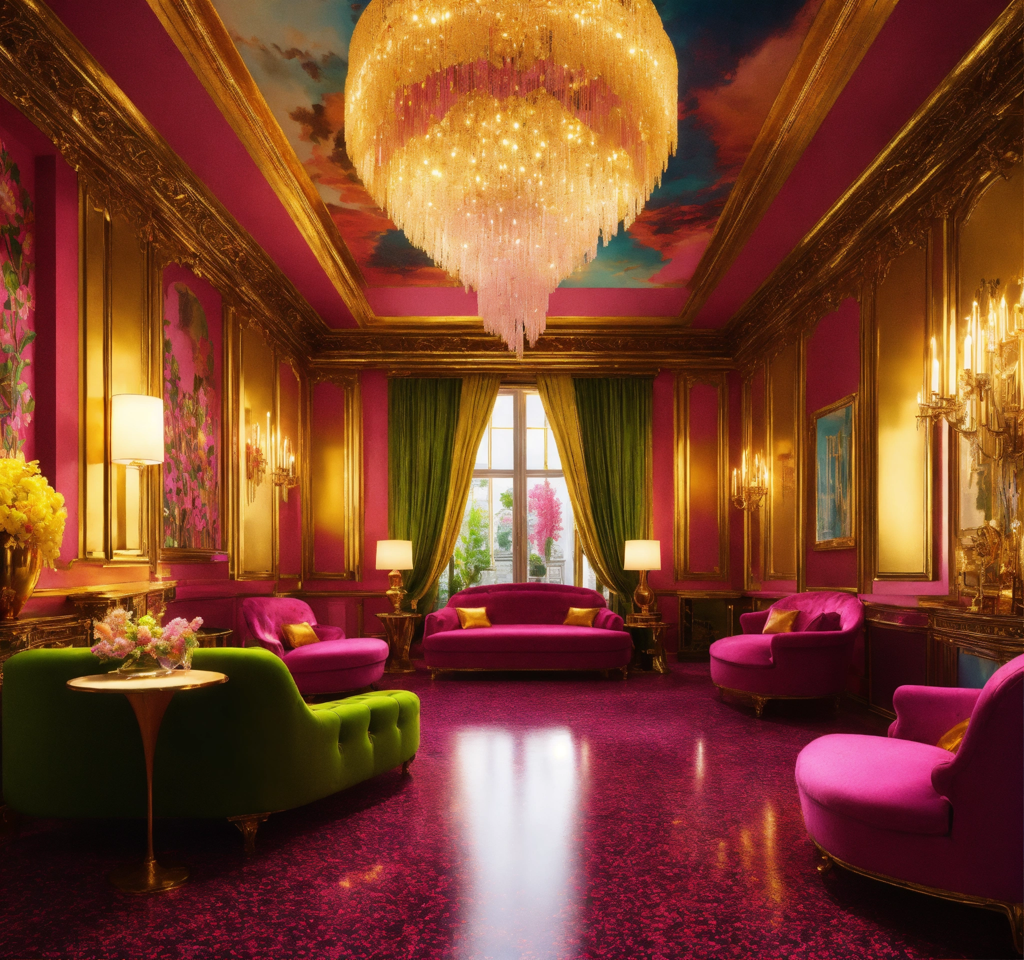 Lexica - Futuristic beautiful French mansion interior dining room ...