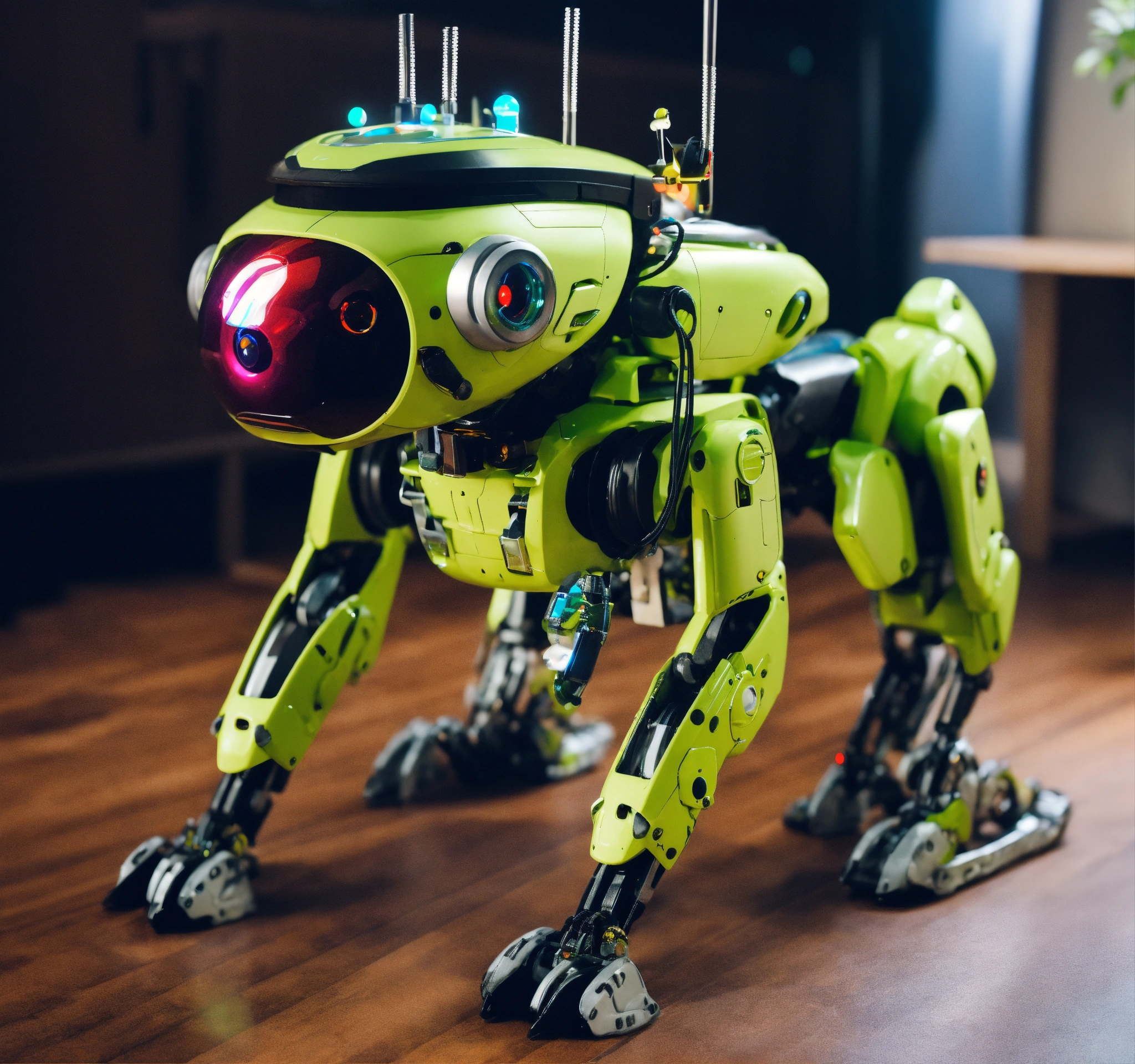 Lexica - Dog inu frog, full body biopunk style robot with augmented ...