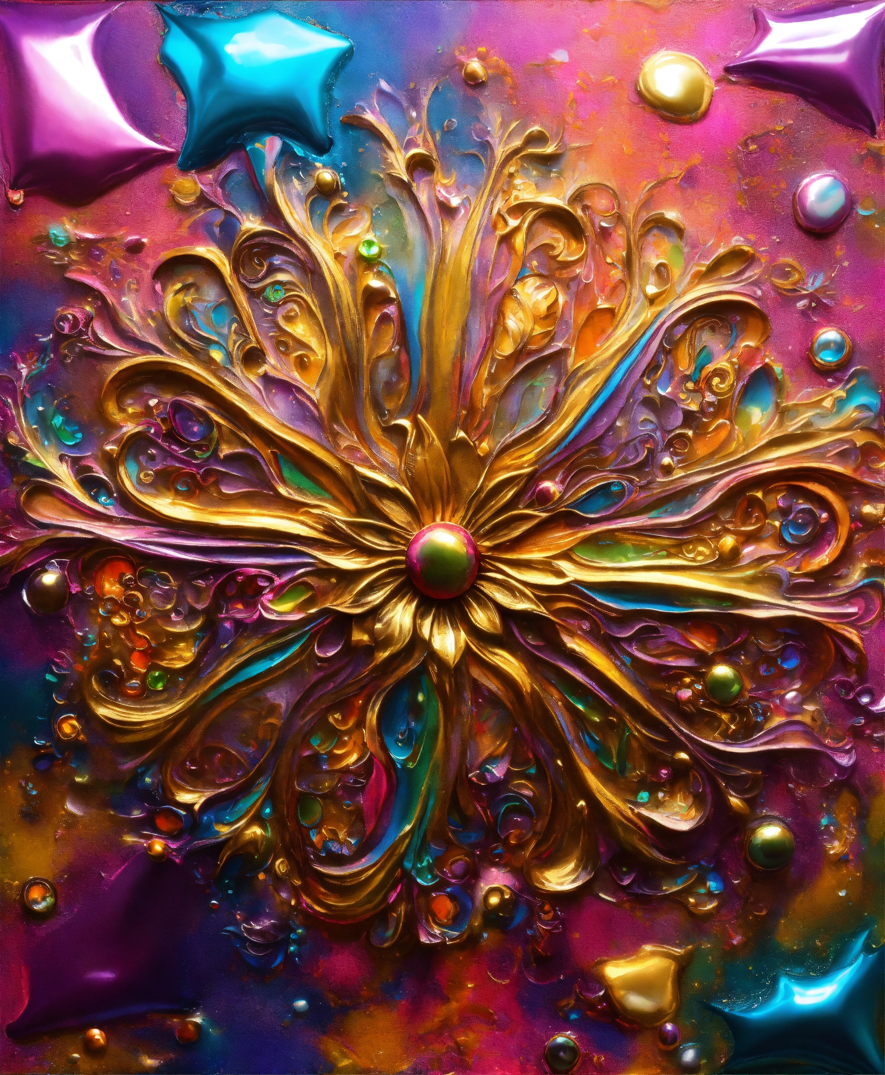 Lexica - Colorful abstract painting oil and water complex complicated ...