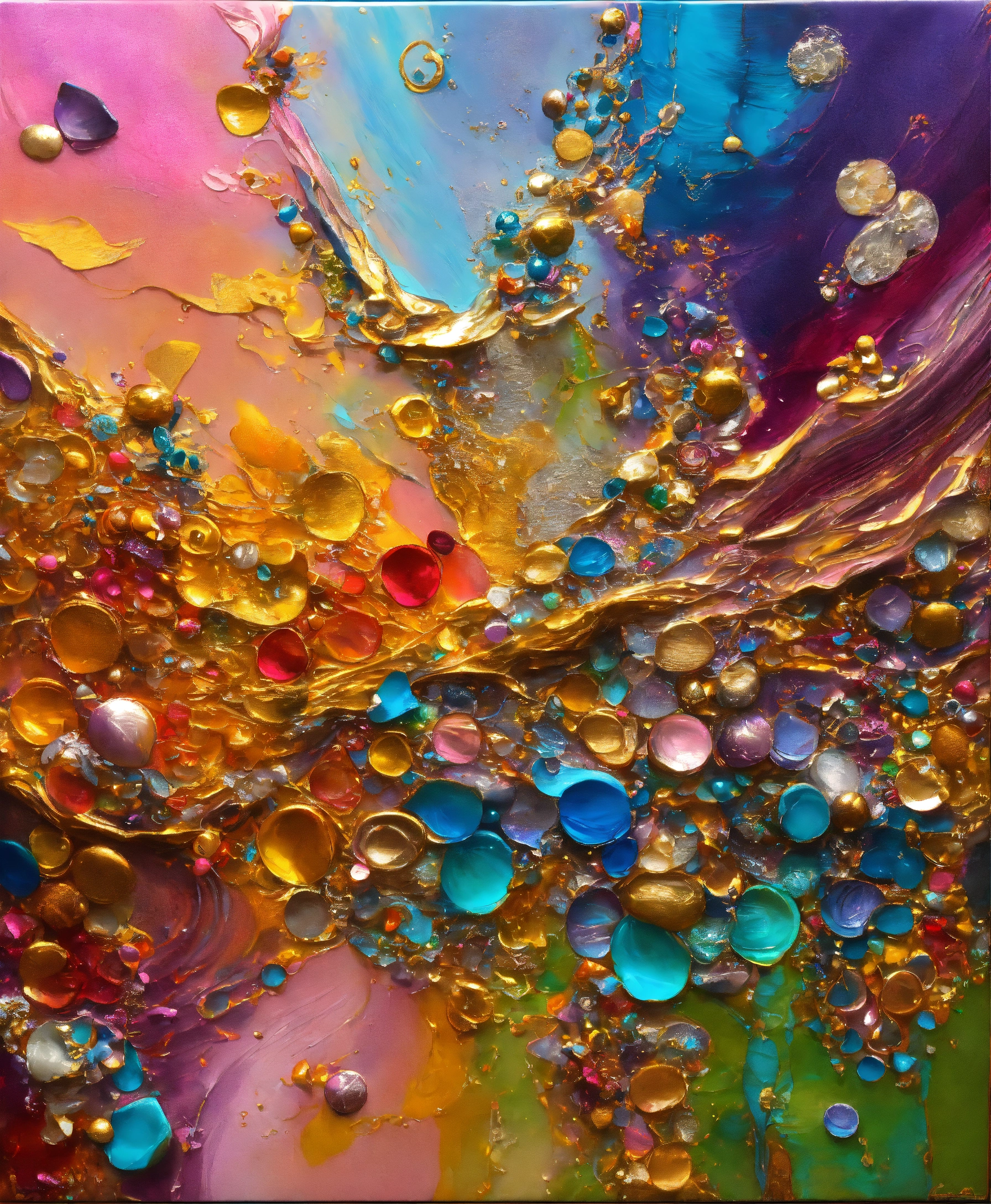 Lexica - Colorful abstract painting oil and water complex complicated ...
